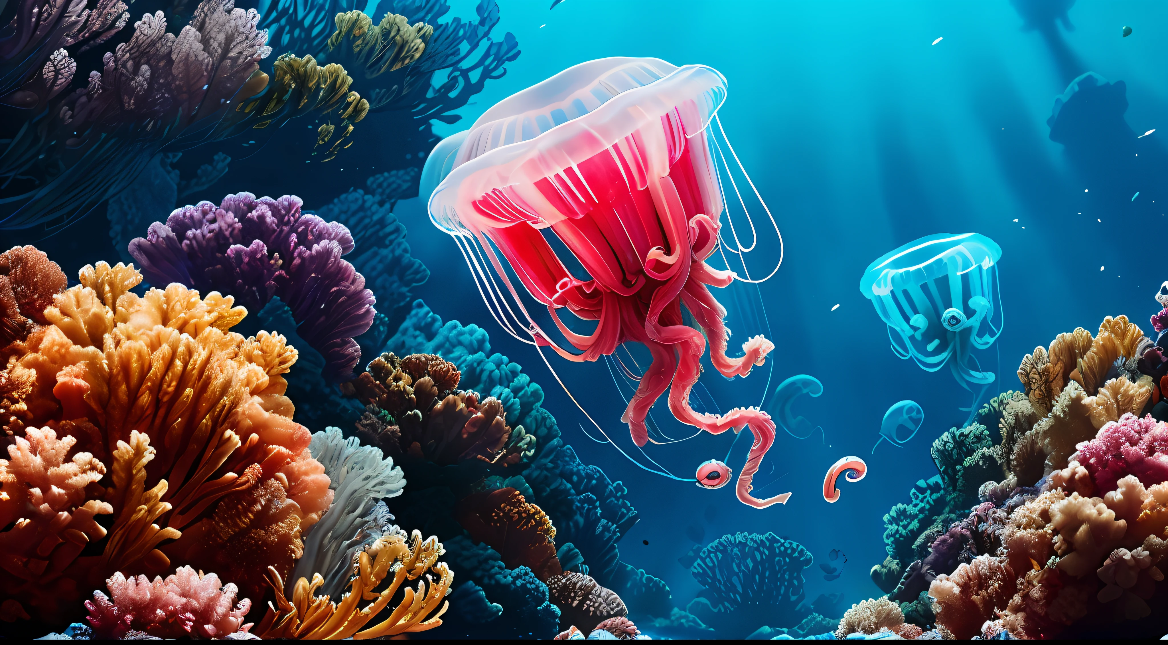 (underwater depths), detailed vibrant colorful jellyfish
cinematic, atmospheric, movie shot, detailed photo