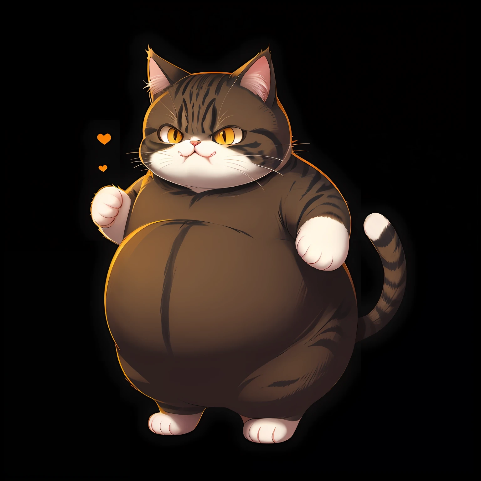 cat, mascot, fat, angry, super cute, 2d, solid background, no gradients --auto
