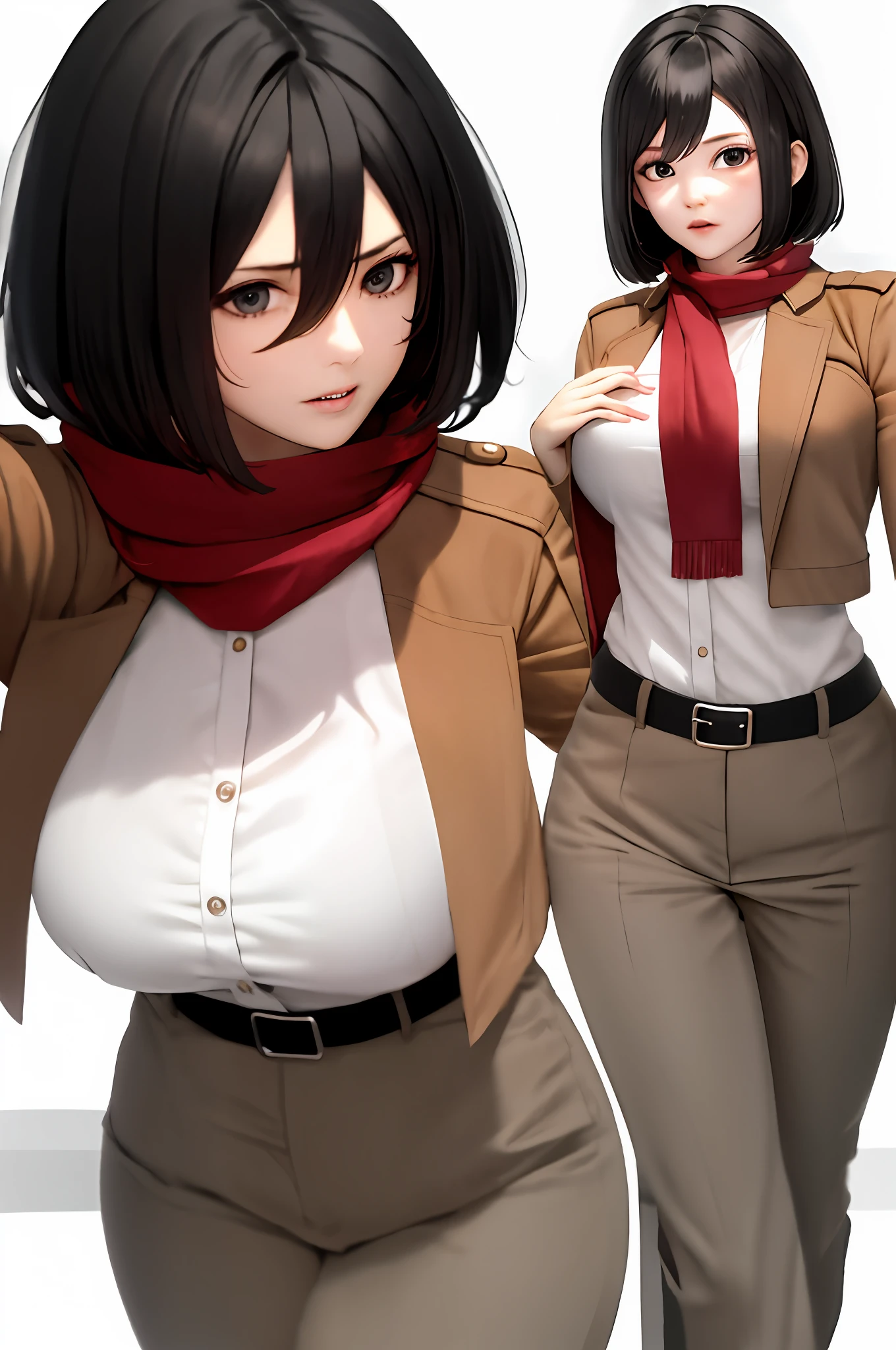 Red scarf,Blend in with the background