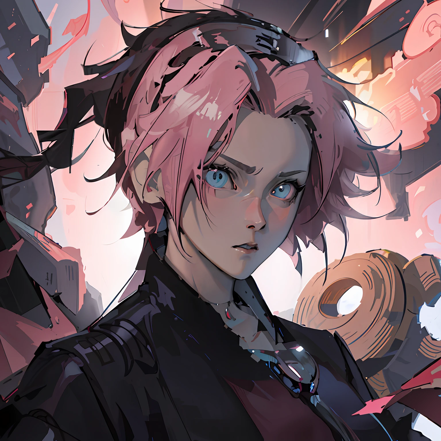 Anime - style image of a woman with pink hair and a black jacket, Best anime 4k konachan wallpaper, Digital cyberpunk anime art, Badass anime 8 K, style of anime4 K, demon slayer rui fanart, anime cyberpunk art, detailed anime character art, Anime art wallpaper 8 K, cyberpunk anime girl mech, trending on artstation pixiv, cyberpunk anime art