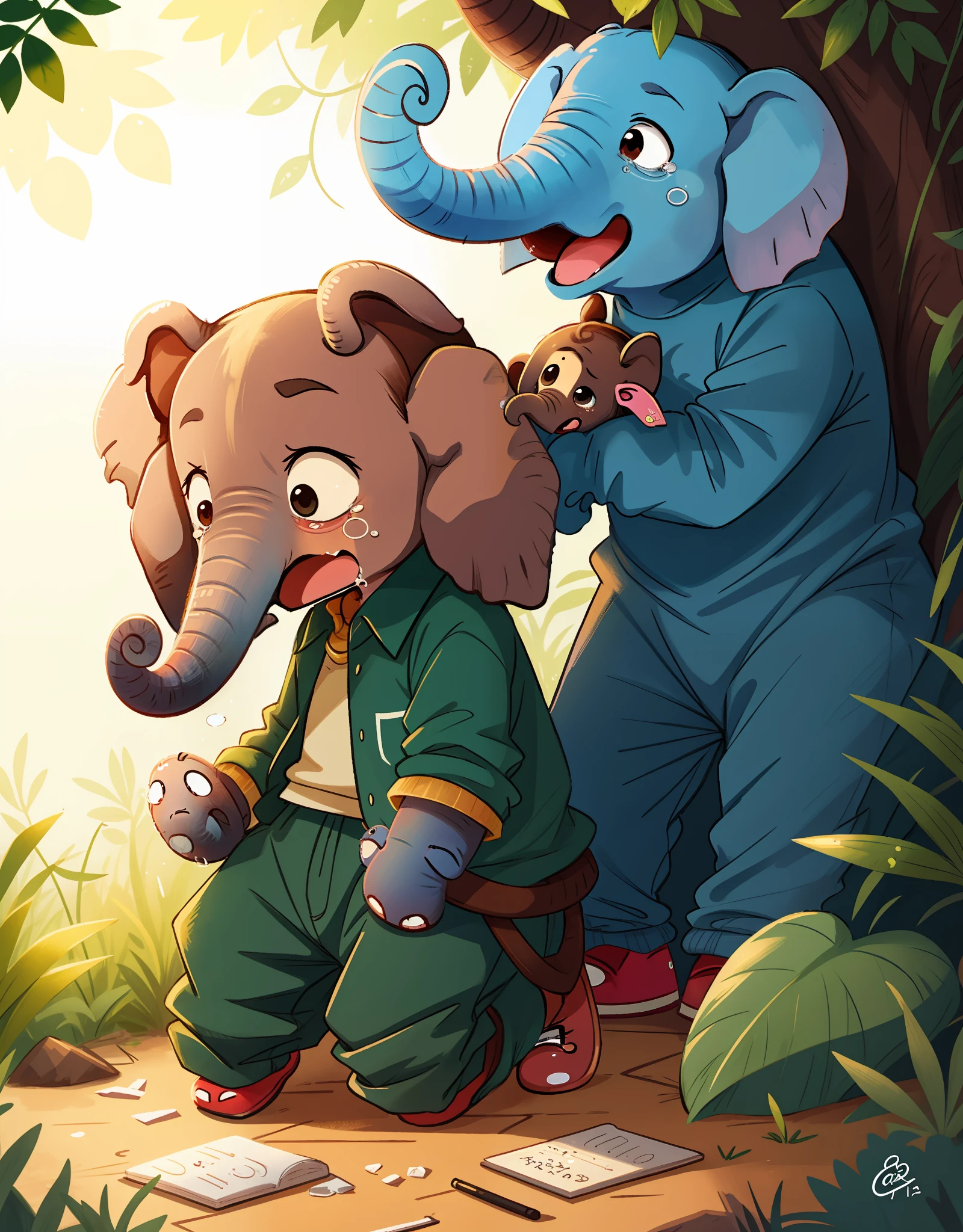 (One crying elephant: 1.2)