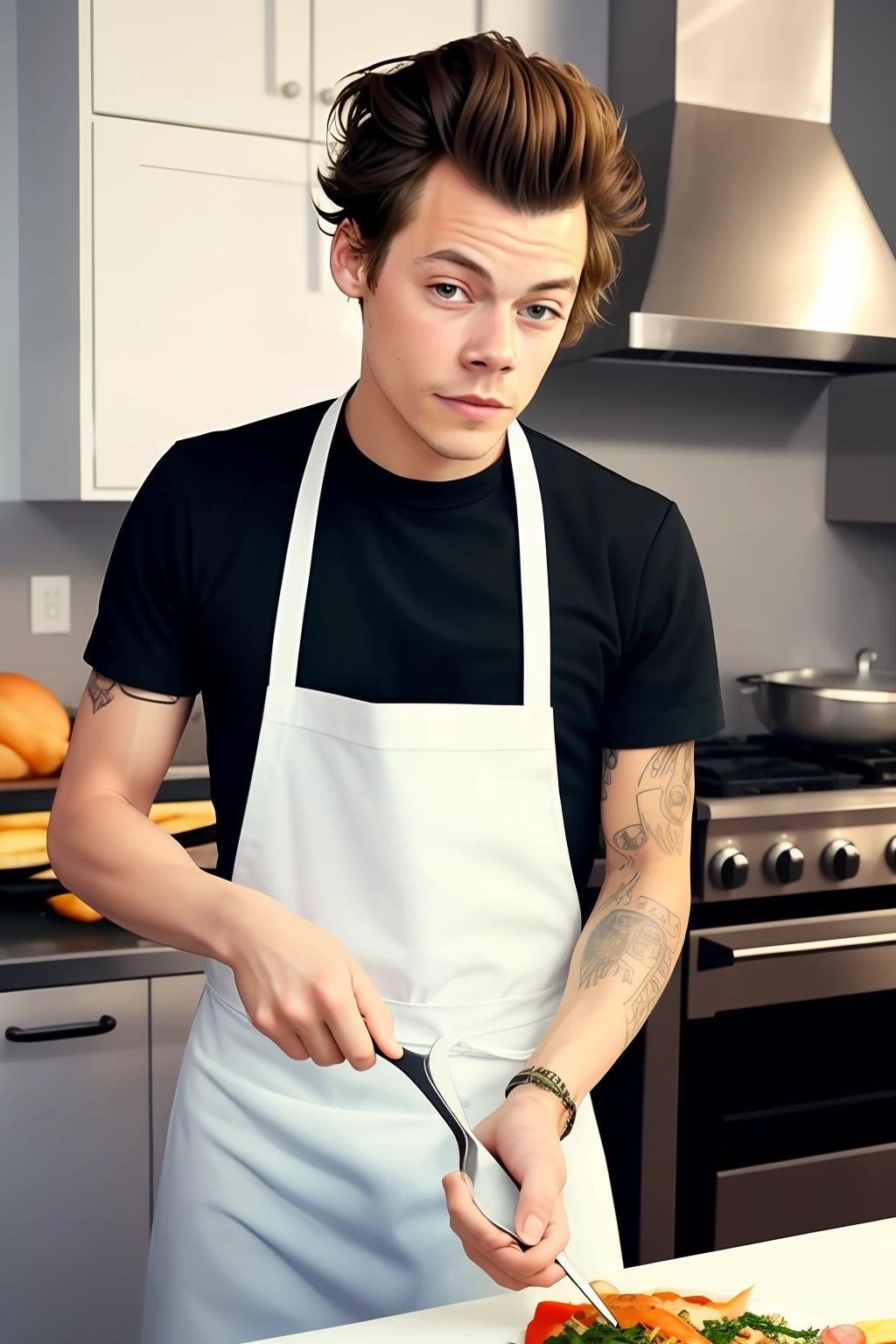 Harry Styles como cozinheiro