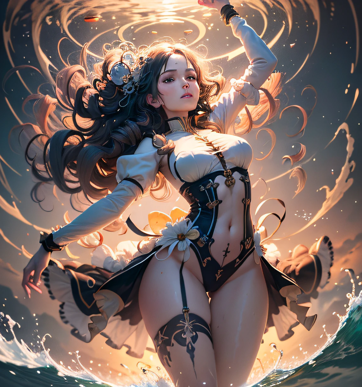 open legs, view of pubic hair,Goddess maiden, gorgeous, splashing, flame, flowing pen and ink,full female body, beautiful caucasian girl close-up, body in dynamic movement, oil, digital art, splash, full body, Ray-traced sunset rendering, shimmery water, light rays, billowing clouds, light reflections, vibrant colors, detailed, glitch art, water, 8k, oil painting, art by Sakimichan, Daniel Gerhartz, mixed digital painting technique, digital painting, super smooth , fluid, 3d fractals, light particles, spirit ink, smooth, shimmery, dreamy glow, 16k, sf, complex art masterpiece, sinister, matte movie poster, golden ratio, cgsociety trend, intricate, epic, artstation trend, highly detailed, vibrant, production cinematic character renderings by artgerm, H.R. Giger and Beksinsky Ultra Quality Model, cloudy night sky storm, sunset red clouds storm cloudy, rough sea, psychedelic waves, skin and clothes wet with water, drops of water, floating bubbles, magical lights, fantasy, filigree, cloudy night sky storm, sunset red clouds storm cloudy, rough sea, psychedelic waves, splash,Sakimichan style art, oriental mandala tattoo, fractal background, silver and gold and bronze spirit, natural skin moistened with water, slight smile, view from below, perfect golden eyes, long curly black hair, floating antique clock, lamp ancient, splash,seductive pose, visible pubic hair, breasts visible,full body, black hair, Transparent clothing, slight smile,, open legs, view of pubic hair, 1 sexy girl in transparent forest clothes,exposed breasts, open transparent t-shirt,mandala and flower tattoos, La mejor calidad, view from below, small breasts in sight, Jean-Baptiste Monge style, bright, beautiful , splash, Glittering , cute and adorable, filigree, , rim lighting, lights, extremely , magic, surreal, fantasy, digital art, , wlop, artgerm and james jean,floating antique clock, lamp ancient, splash,floating antique clock,