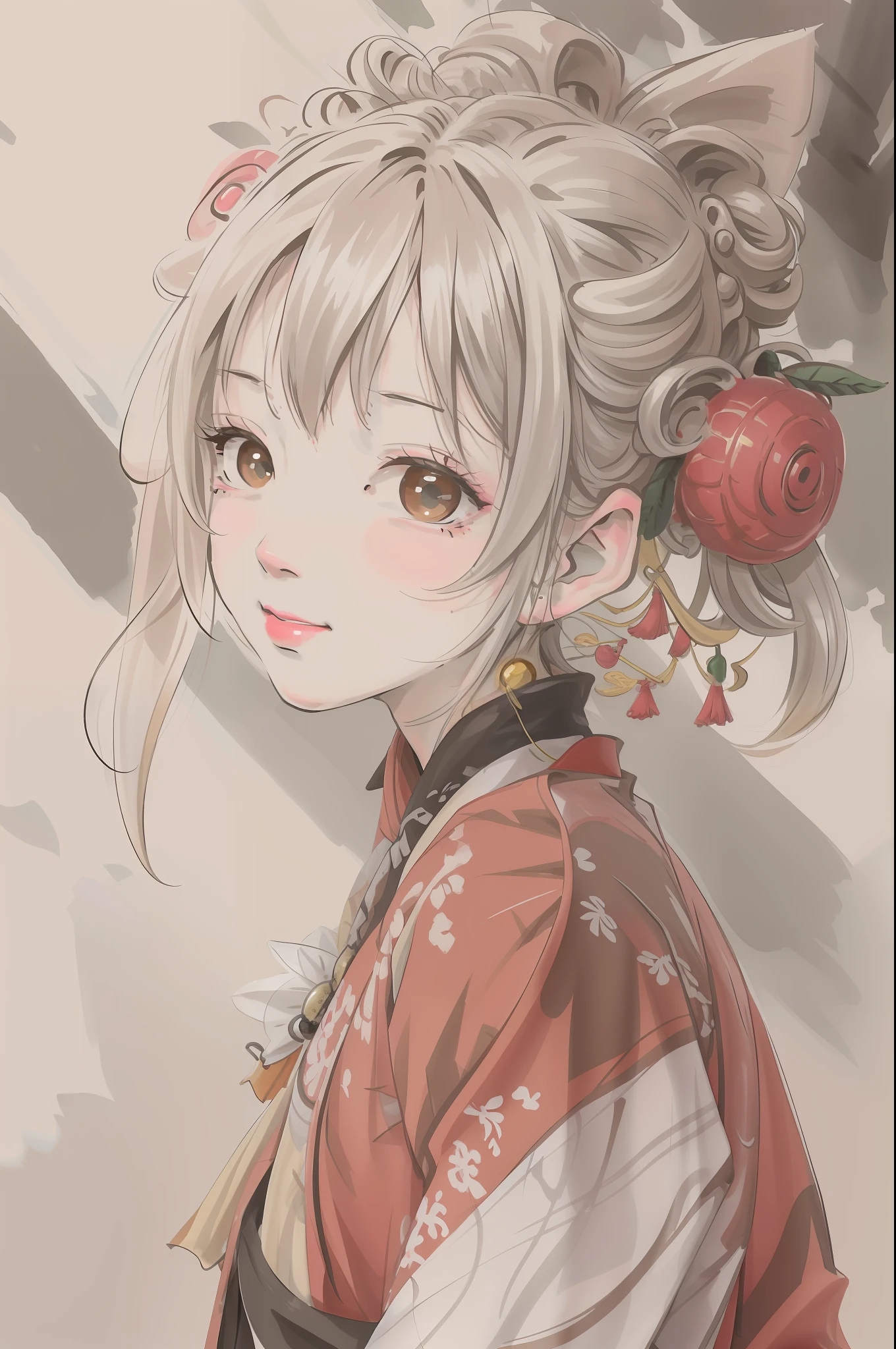 (masterpiece),best quality,good anatomy, shuimobysim,(1 girl:1), (upper body),(smile),short hair,(hanfu),(ecchi0.5), (trees:0.5), (flowers:0.6) ,(wooden house:0.2),(bamboo forest:0.2),(creek:0.2),(river:0.2),