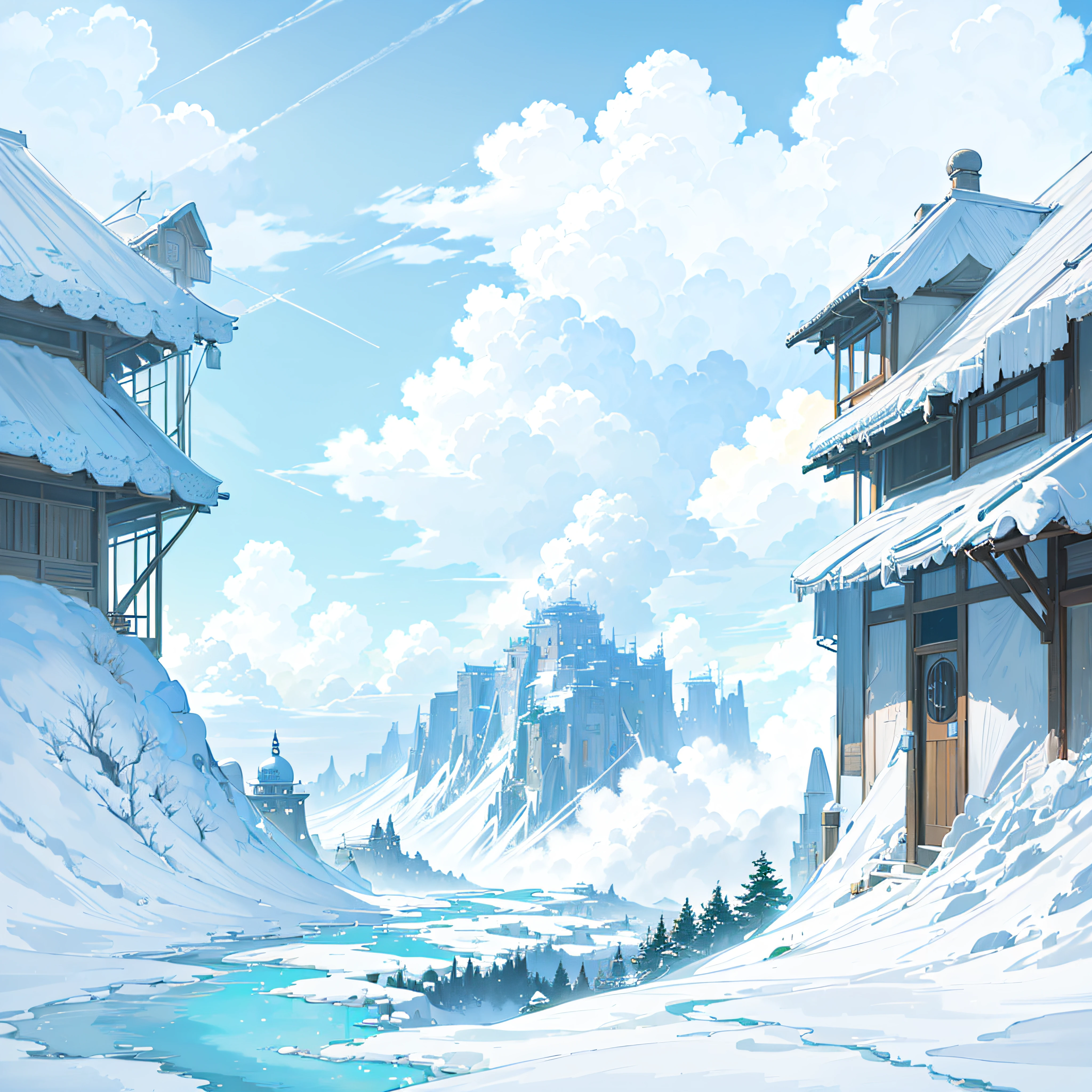 (((top-quality)))、Anime countryside、anime background art、Anime landscapes、Soft Concept Art Studio Ghibli、beautiful anime landscape、Anime landscape concept art、Studio Ghibli concept art、Ghibli Studio Environment、Anime landscapes、Beautiful anime scenes、Gribbley Makoto Shinkai Studio、View of Ghibli Studio、cottagecore!! --auto