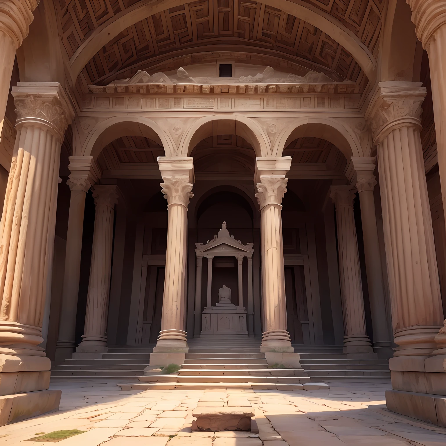 Templo antigo romano por dentro detalhado foto 4k