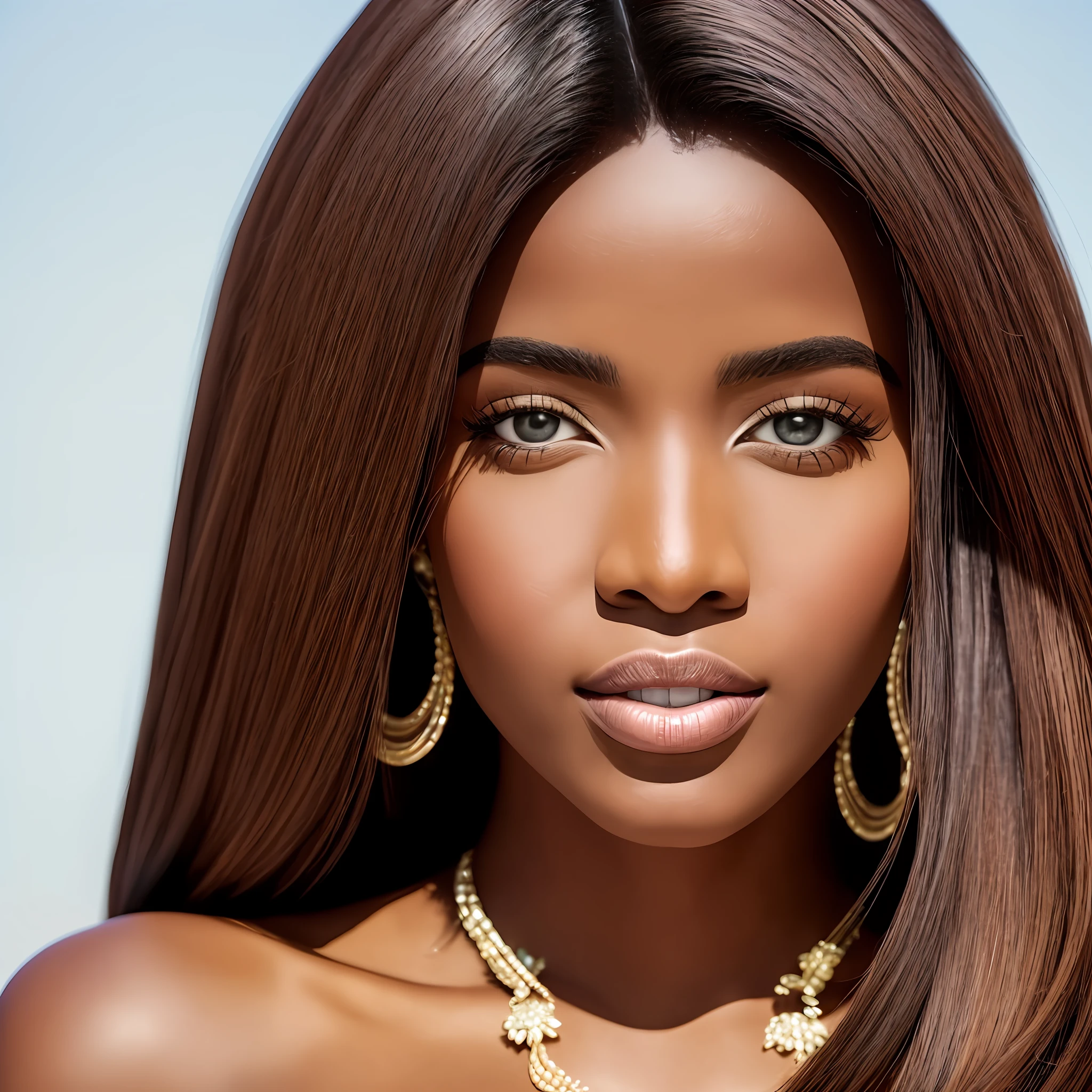 Hyper-realistic photograph of a beautiful woman from Somalia, mulata surreal, lindamente detalhada vestindo, sensual para concurso de Miss Universo. A imagem apresentar roupa marrom cobrindo o cabelo com capuz que faz parte da vestimenta . It is a masterpiece of high quality, com detalhes intrincados e cores belamente ajustadas. The technique of blurring and white balance were used to enhance the image, which has a super high resolution of 32k. Natural and cinematic lighting, juntamente com o ultra fotorrealismo, proporcionam um resultado impressionante em 8K. A fotografia deve ser um close-up, retratando meio corpo da garota. Utilize uma lente 24mm TV Nikon Z FX para obter o efeito desejado. --auto