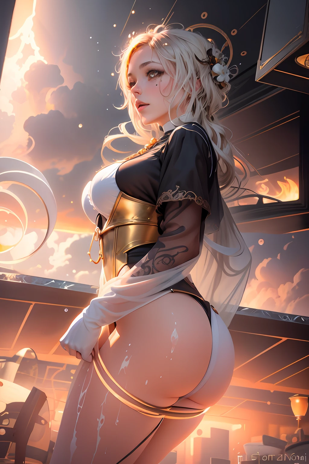 open legs, view of pubic hair,Goddess maiden, gorgeous, splashing, flame, flowing pen and ink,full female body, beautiful caucasian girl close-up, body in dynamic movement, oil, digital art, splash, full body, Ray-traced sunset rendering, shimmery water, light rays, billowing clouds, light reflections, vibrant colors, detailed, glitch art, water, 8k, oil painting, art by Sakimichan, Daniel Gerhartz, mixed digital painting technique, digital painting, super smooth , fluid, 3d fractals, light particles, spirit ink, smooth, shimmery, dreamy glow, 16k, sf, complex art masterpiece, sinister, matte movie poster, golden ratio, cgsociety trend, intricate, epic, artstation trend, highly detailed, vibrant, production cinematic character renderings by artgerm, H.R. Giger and Beksinsky Ultra Quality Model, cloudy night sky storm, sunset red clouds storm cloudy, rough sea, psychedelic waves, skin and clothes wet with water, drops of water, floating bubbles, magical lights, fantasy, filigree, cloudy night sky storm, sunset red clouds storm cloudy, rough sea, psychedelic waves, splash,Sakimichan style art, oriental mandala tattoo, fractal background, silver and gold and bronze spirit, natural skin moistened with water, slight smile, view from below, perfect golden eyes, long curly black hair, floating antique clock, lamp ancient, splash,seductive pose, visible pubic hair, breasts visible,full body, black hair, Transparent clothing, slight smile,, open legs, view of pubic hair, 1 sexy girl in transparent forest clothes,exposed breasts, open transparent t-shirt,mandala and flower tattoos, La mejor calidad, view from below, small breasts in sight, Jean-Baptiste Monge style, bright, beautiful , splash, Glittering , cute and adorable, filigree, , rim lighting, lights, extremely , magic, surreal, fantasy, digital art, , wlop, artgerm and james jean,floating antique clock, lamp ancient, splash,floating antique clock,