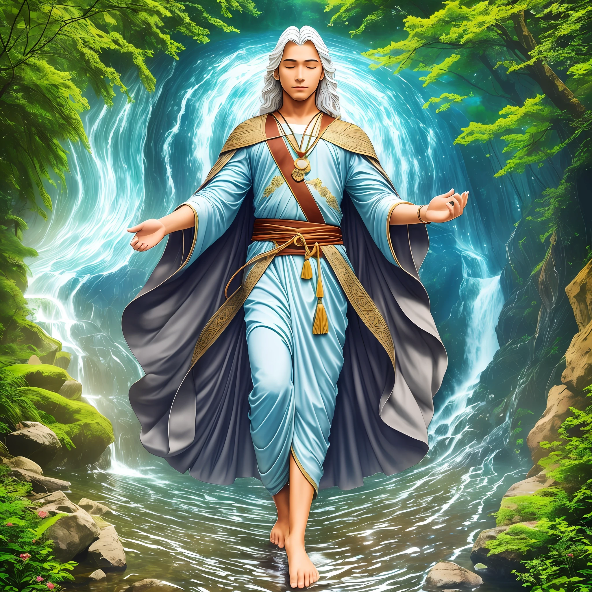 The Child of the Earth is an image of wisdom and balance.
His hair is silvery-white, like twinkling stars in the starry sky, exuding a sense of peace and wisdom. His eyes are bright and deep, revealing insight into the world and peace and strength.
He wears a simple and elegant outfit, showing the characteristics of elegance and fashion. The patterns of the clothes are painted with various natural elements such as trees, rivers and mountains, symbolizing the richness and diversity of the earth.
His figure is slender and well-proportioned, showing balance and harmony. His movements are elegant and quiet, like dancing, reflecting the harmony and flow of nature.
He held an ancient book representing knowledge and wisdom. The book records wisdom and protection of the earth's environment. By learning and sharing knowledge, he conveys care and respect for the planet.
He stepped on the clear blue ocean under his feet, and the waves gently lapped between his steps, symbolizing the life of the earth and the flow of water. His close connection with nature shows his love and appreciation for the earth's environment.
The smile of the Child of the Earth is filled with serenity and wisdom. He is the wise man of the earth and a messenger of peace. He exudes an atmosphere of peace and harmony, encouraging people to live in harmony with nature and build a sustainable lifestyle.
Through this image, we feel the wisdom and balance of the Children of the Earth. He represents the concept of human beings and nature, reminding us to take care of the earth, protect the environment, and achieve the harmonious development of man and nature. He inspires people to pursue wisdom and balance, to live in a smarter and peaceful way with the planet, and to protect the future of the planet. --auto --s2