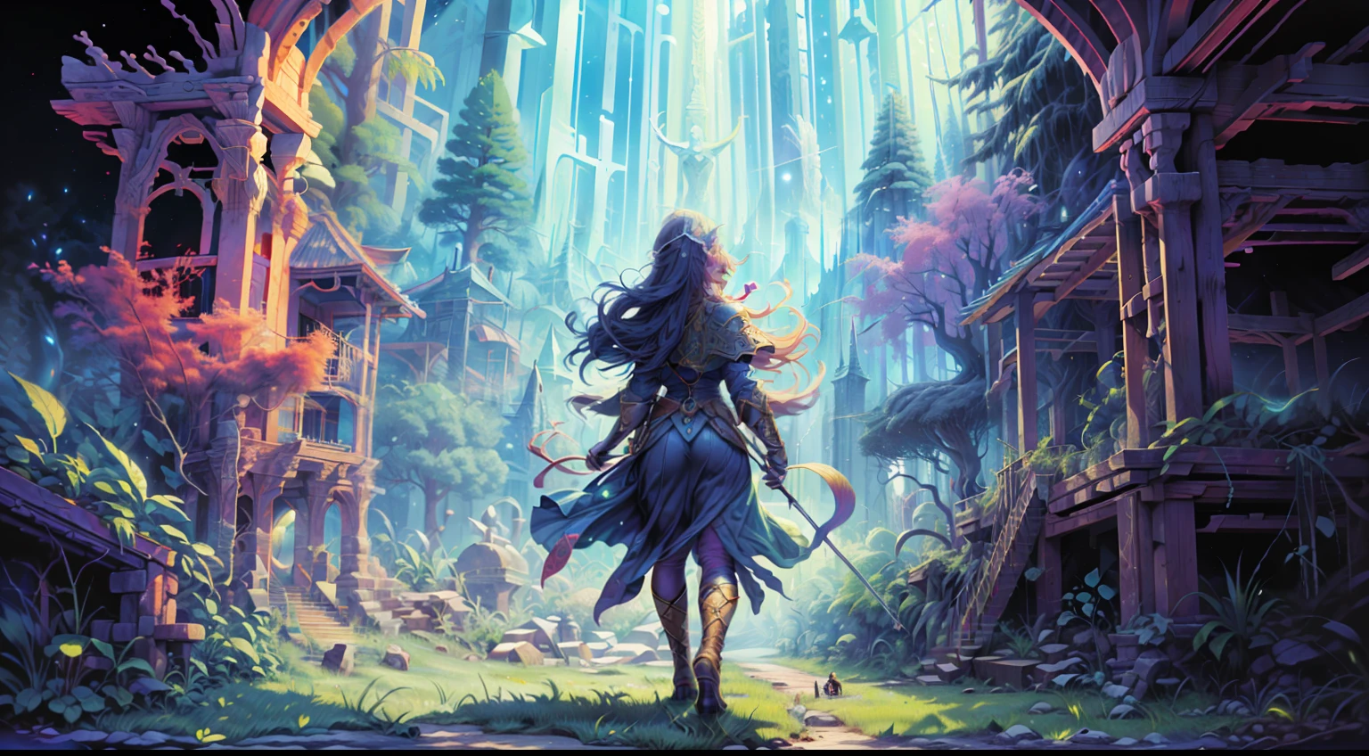((Best quality)), ((masterpiece)), (highly detailed:1.3)3D,tanjoreai , Amid a realm of enchantment and mythical wonders, tales of (heroes:1.1) and (heroines:1.2) unfold. In this realm, ancient prophecies predict the rise of a chosen champion destined to face a malevolent force that threatens to plunge the world into eternal darkness. The road to victory is spread across exotic and otherworldly landscapes, from mist-shrouded forests to towering crystalline peaks and (ethereal floating islands:1.1). Taking advantage of the arcane arts, (mighty wizards:1.1) conjure spells that weave intricate patterns of magic, while (elven archers:1.1) release arrows infused with ancient power. (Dwarven blacksmiths create legendary weapons:1.1) imbued with the essence of mythical creatures, capable of defeating even the most formidable enemies. The heroes embark on a dangerous mission, guided by ancient scrolls and enigmatic puzzles. Along their journey, they encounter wise mystics, shape-shifting creatures (mysterious sorceresses:1.1) who possess forbidden knowledge. As the heroes traverse the kingdoms, ancient ruins and forgotten temples reveal long-lost secrets and powerful artifacts. The clash of steel and the crackle of (magical energies:1.1) echo across ancient battlefields as the fate of the world hangs in the balance. Heroes must summon unwavering courage, unwavering unity, and unlock their true potential to overcome seemingly insurmountable odds and fulfill their heroic destinies. In this realm of high fantasy, where the realms of magic and technology intertwine, where legends are born and (epic:1.2) sagas unfold, where heroes rise and villains fall, embark on a grand adventure that will captivate the imagination and transport you to a world where anything is possible, HDR (High Dynamic Range), Ray Tracing,NVIDIA RTX, Super-resolution, Unreal 5, subsurface scattering, textur
