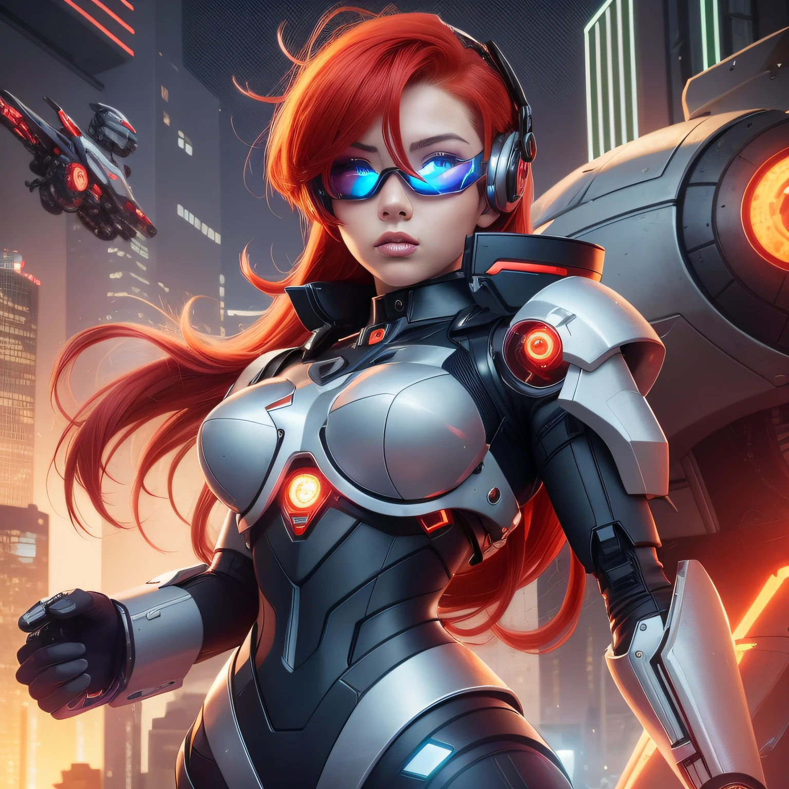 Anime – Style woman in futuristic suit with red hair and goggles, Girl in Mecha Cyber Armor, Perfect Anime Cyborg Woman, mechanized valkyrie girl, armor girl, anime cyborg, Cyborg merchant girl, portrait of cyborg queen, Dressed in cyber armor, Cyborg girl, Female Cyborg, female mech, Cute cyborg girl, Cyborg - Girl, perfect cyborg female