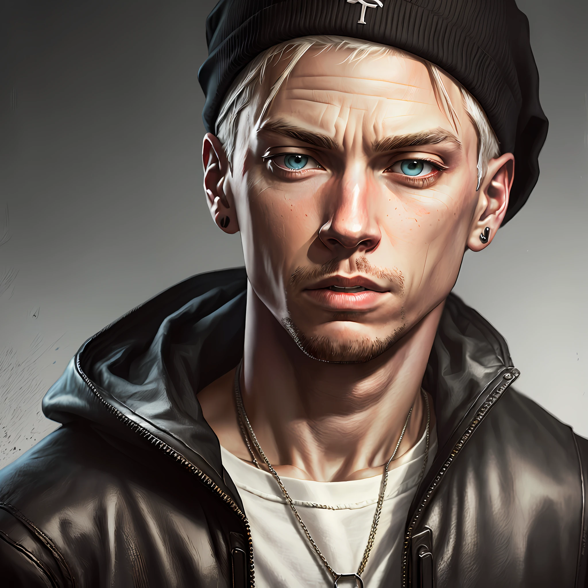 Eminem, potrait hiperealistic, full HD photo