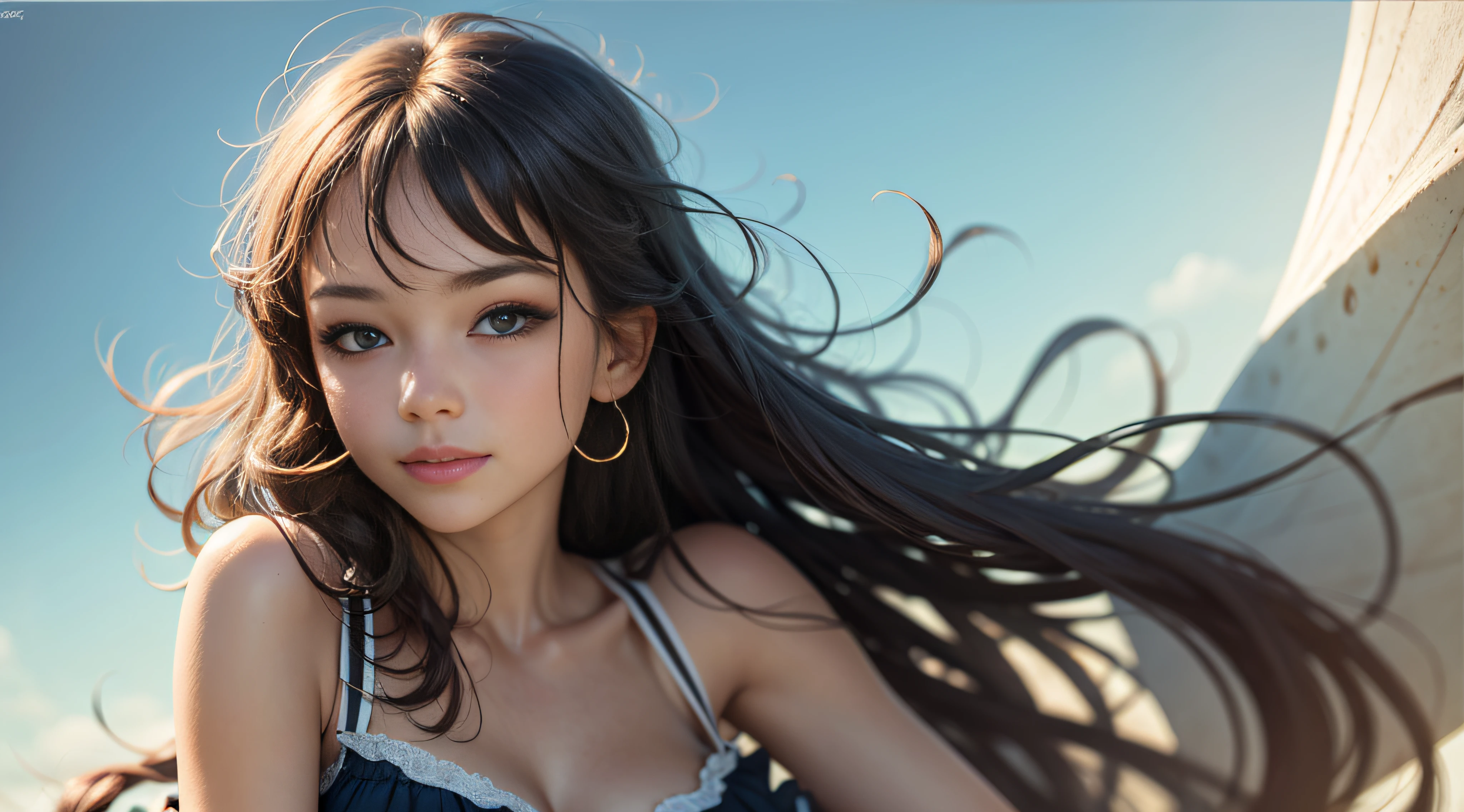 summer girl enjoying sunlight