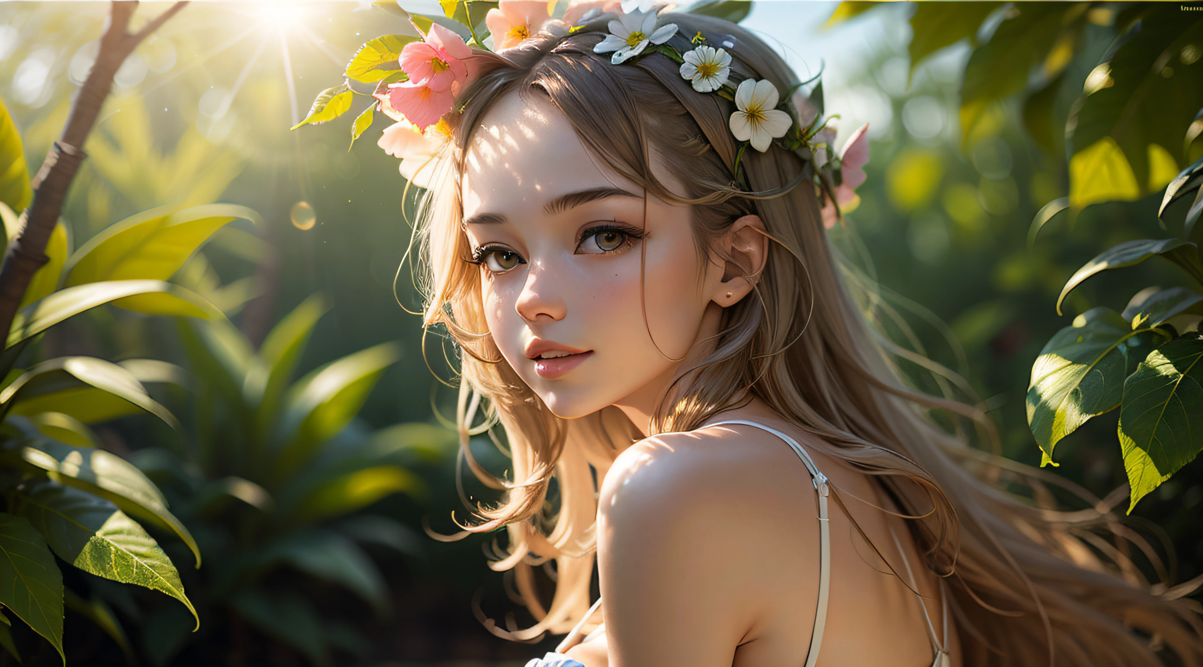 summer girl enjoying sunlight