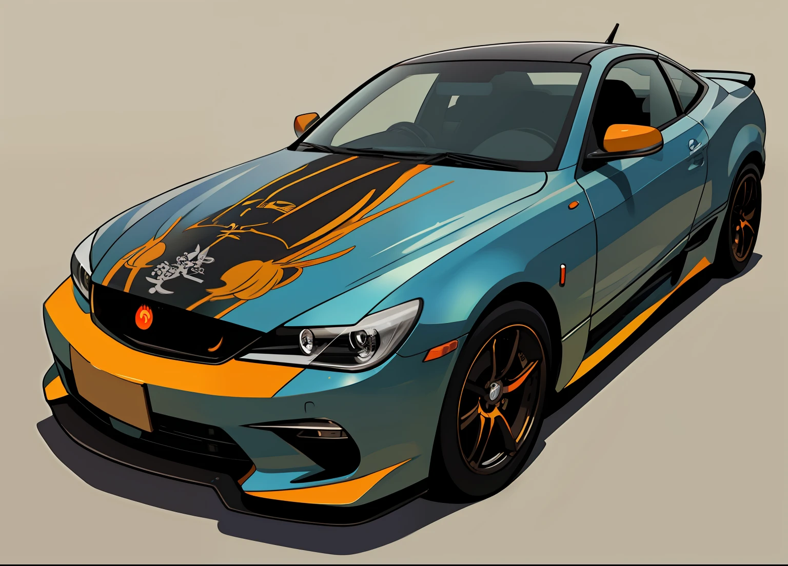 Five Yakuza, in suit, studio ghibli art style, (3f vector illustration), high detailed Body and anatomy, high detailed illustration, different poses, (front of the car), epic, male, perfect car, perfect face, Black, Samurai sword, ultra illustration, high detailed, 90s, epic cinematic, dangerous man, perfect anatomy body, perfect face line, photorealistic, digital art, hyperrealistic