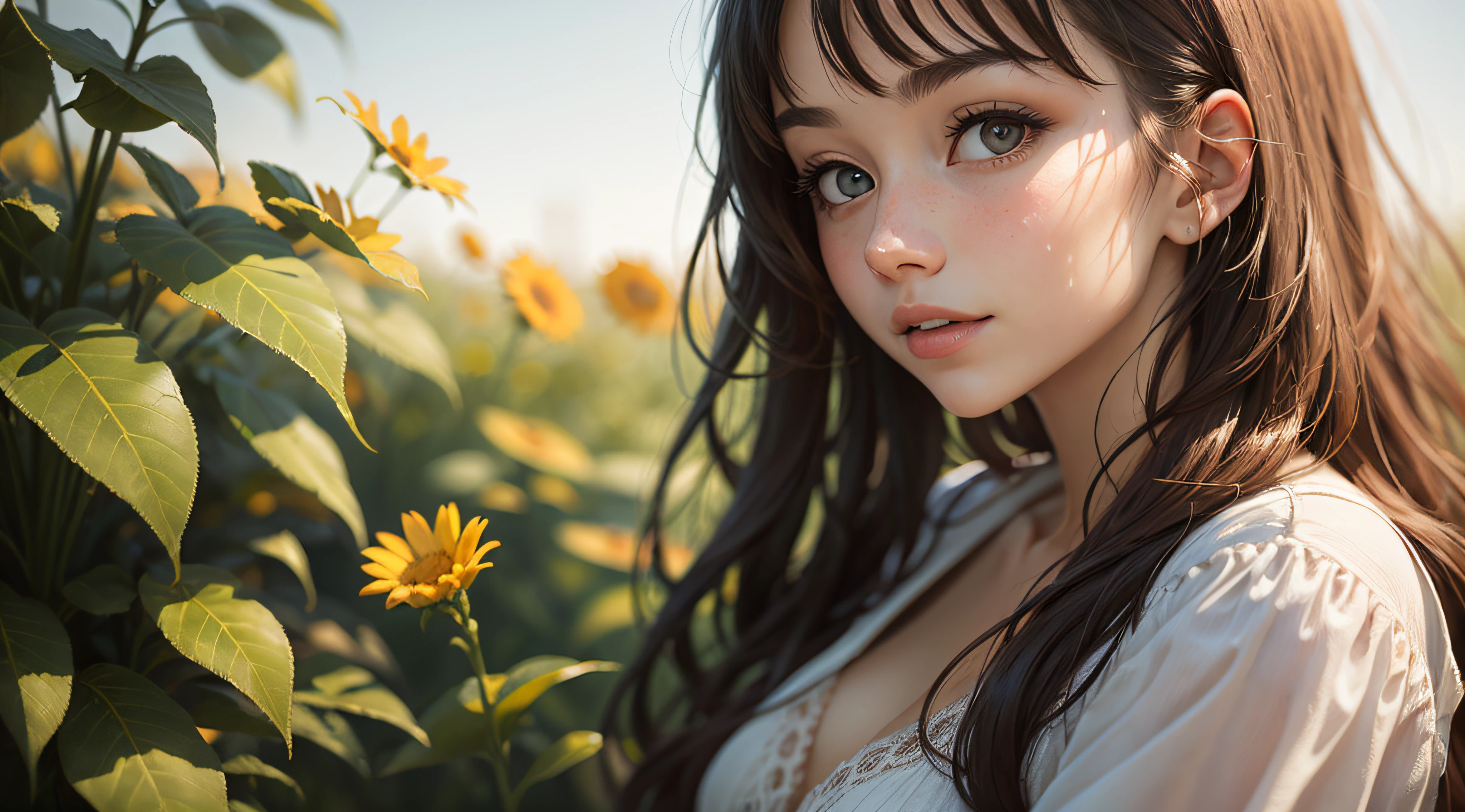 summer girl enjoying sunlight