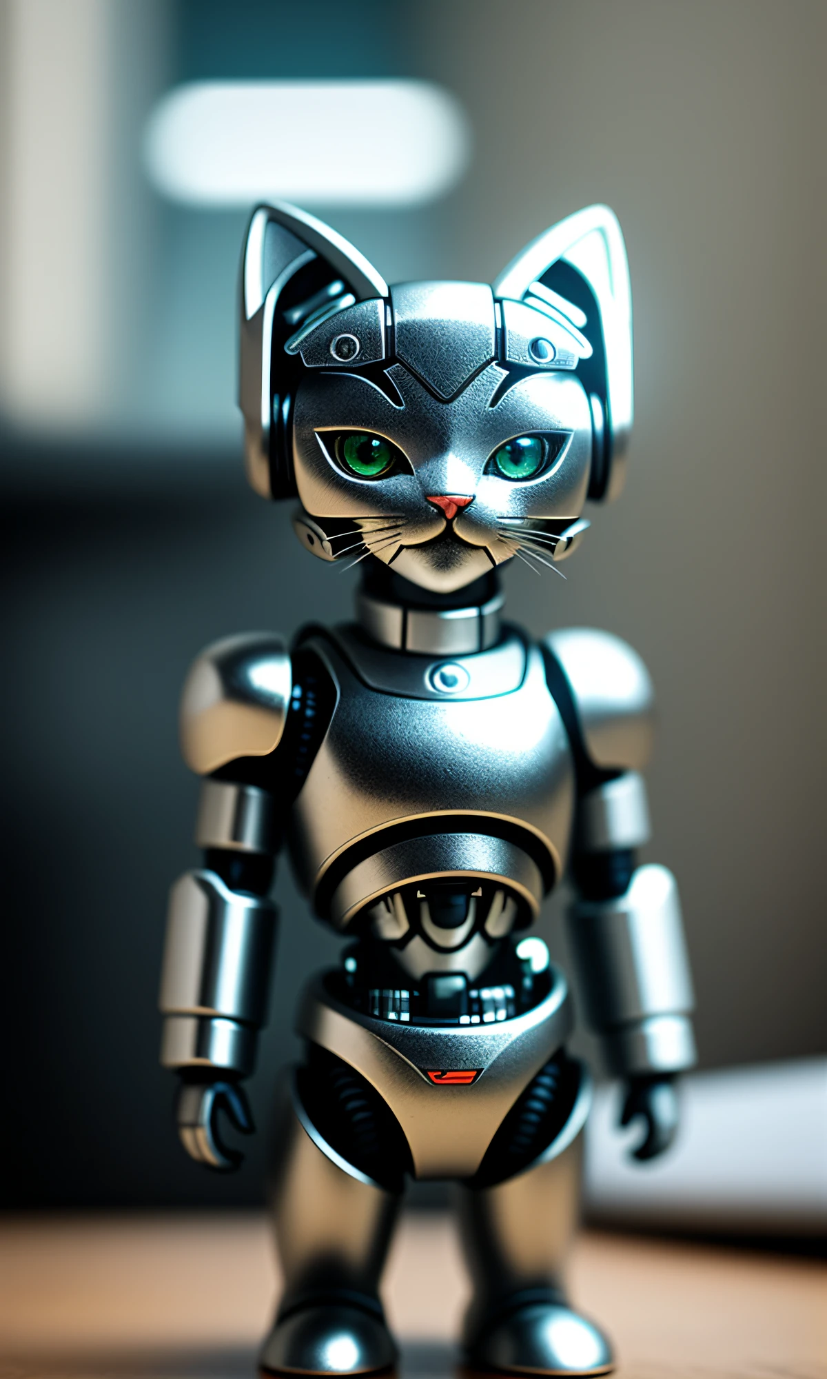 cute kitten made of metal, (cyborg: 1.1), ([tail | detailed wire]: 1.3), (complex detail), HDR, (complex detail, super detail: 1.2), cinematic shot, vignette, center
