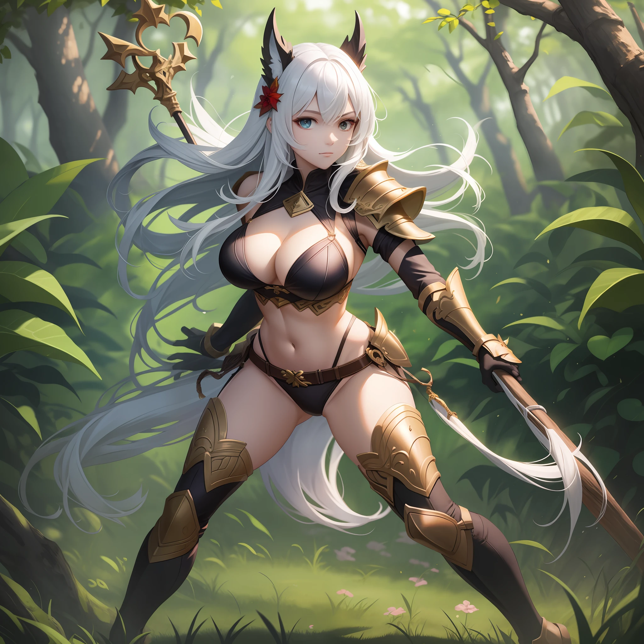 Hot Sexy Girl Wear Wood Bikini Armor With Grass Aura Full Body