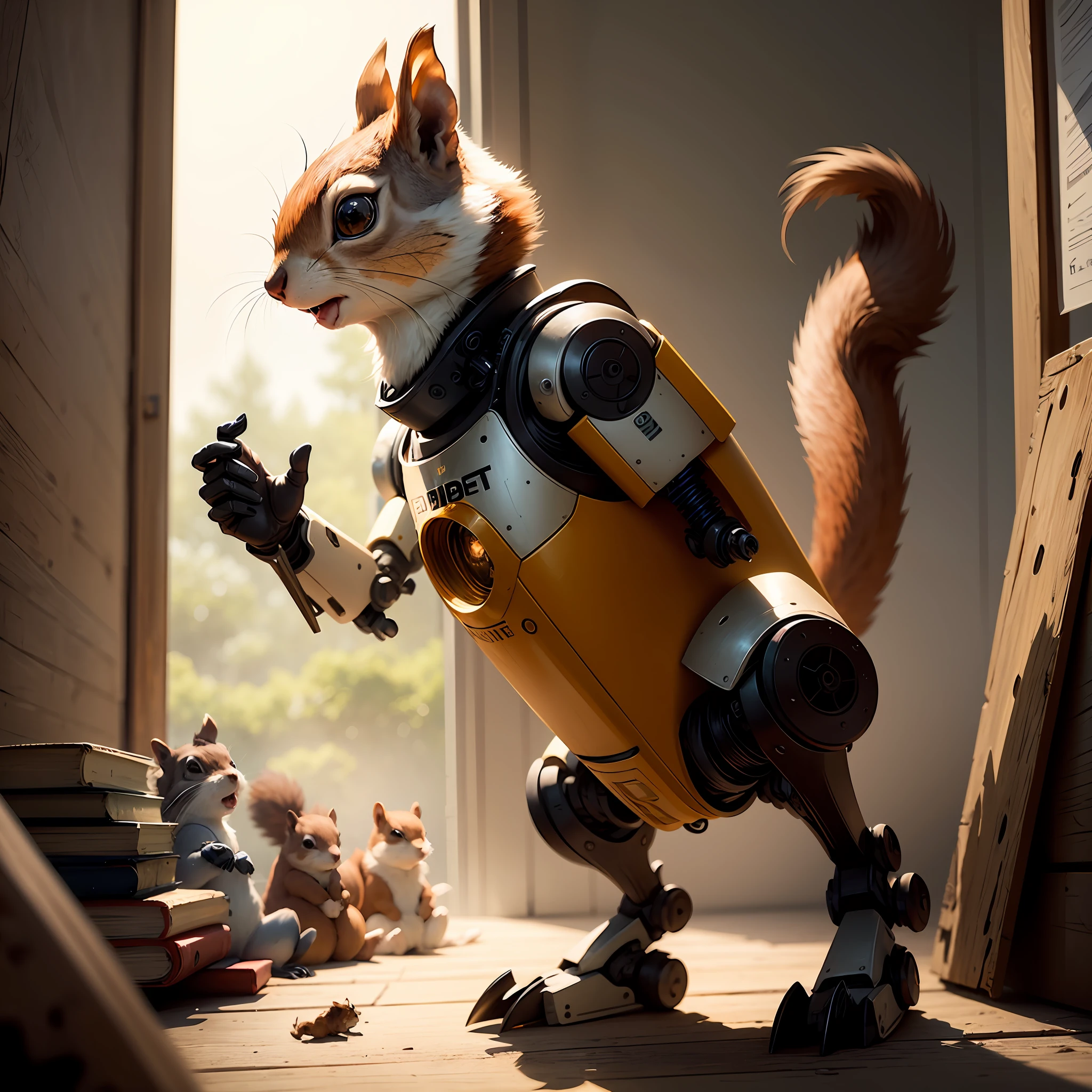 Obra-prima, melhor qualidade, lighting dramatic, robot squirrel, YouTube --auto