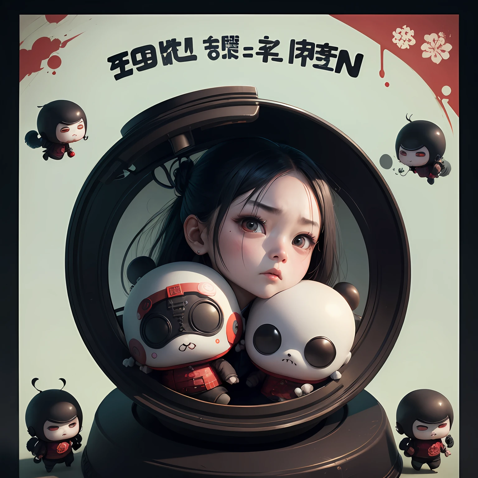 Chinese zombies,adolable,Dumb cute,Big round face,Q version characters。 --auto