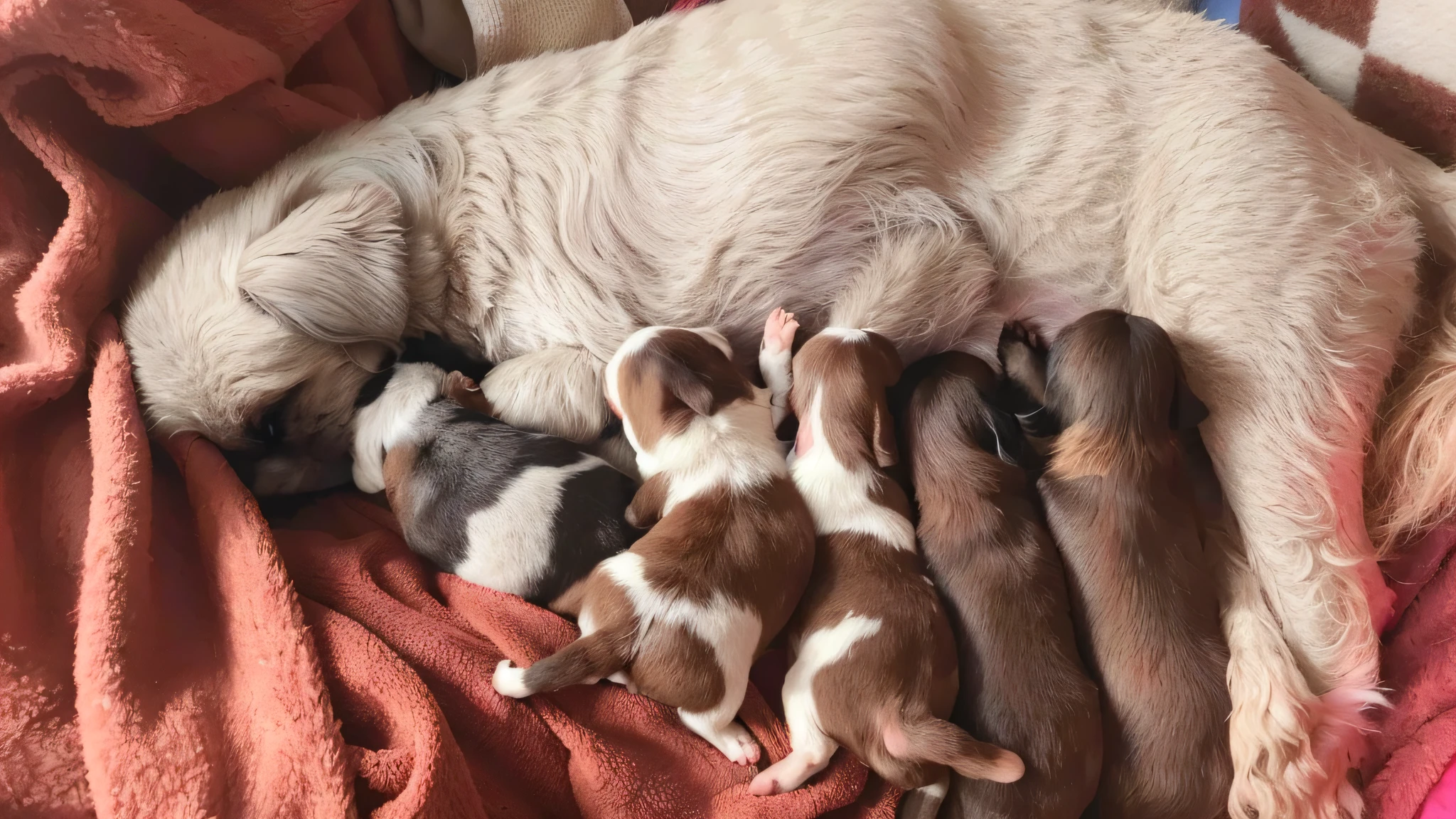 There are many puppies that are lying on a blanket, Filhotes, looking at the camera, they are all laying down, Directed by: Samuel Silva, Filhotes de cachorro vermelhos, Postagem no Reddit, babies in the arms, Directed by: Josef Dande, olhar orgulhoso, foto de uma beleza, Directed by: Juliano Hatton, beautiful angle, Costas deitadas, empilhado, muito lindo, by Romain brookEmbrace ArtStation's trend-setting world with this 4K ultra HD masterpiece known for its sharp focus and intricate detail. Deixe o realismo e o charme dos filhotes ganharem vida nesta impressionante obra-prima em aquarela.