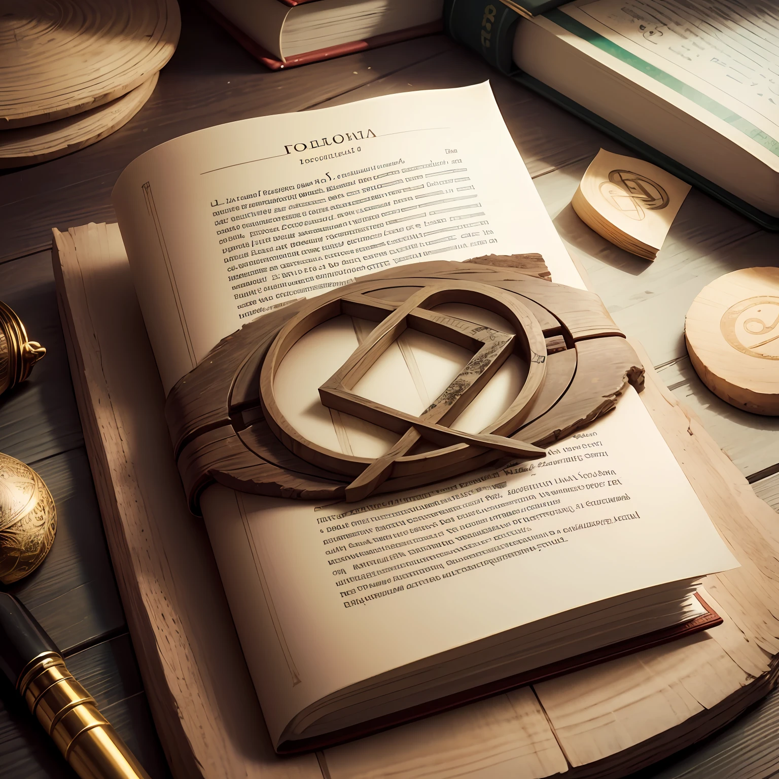 Fundo: Use an aged paper texture image to add a touch of rusticity and reference to old books. Isso pode evocar a ideia de conhecimento acumulado ao longo do tempo.

Elementos centrais: No centro do banner, coloque uma imagem de um antigo livro aberto, with visible pages. The cover of the book may have decorative details that refer to philosophy, as philosophical symbols or geometric patterns. This represents the intellectual content that will be explored in the channel.

Philosophical symbols: Ao redor do livro, Add small philosophical symbols in the form of icons or illustrations. Por exemplo, The infinity symbol (∞) pode representar a busca eterna pelo conhecimento, while the symbol of a question mark (?) simboliza a natureza questionadora da filosofia.

Paleta de cores: Utilize tons terrosos, como marrom, bege e dourado, to give a sense of sophistication and solemnity to the banner. These colors also harmonize well with the idea of wisdom and knowledge.

Texto: Adicione o nome do canal, "Sabedoria em Pauta", in an elegant and readable font. Posicione o texto de forma que ele se destaque, But don't obscure the main visual elements. --auto
