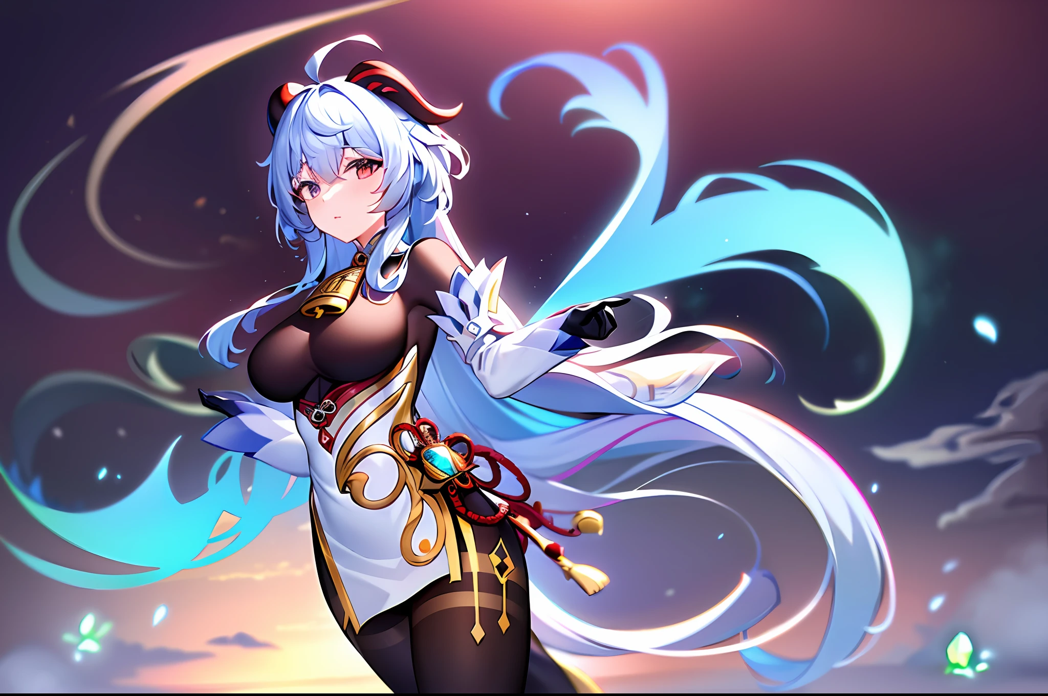 ((master piece)), (extremely detailed CG unity 8k wallpaper),best quality, illustration, beautiful detailed eyes, beautiful detailed hair, very_long_hair, 1girl, ganyu, upbody, sea,