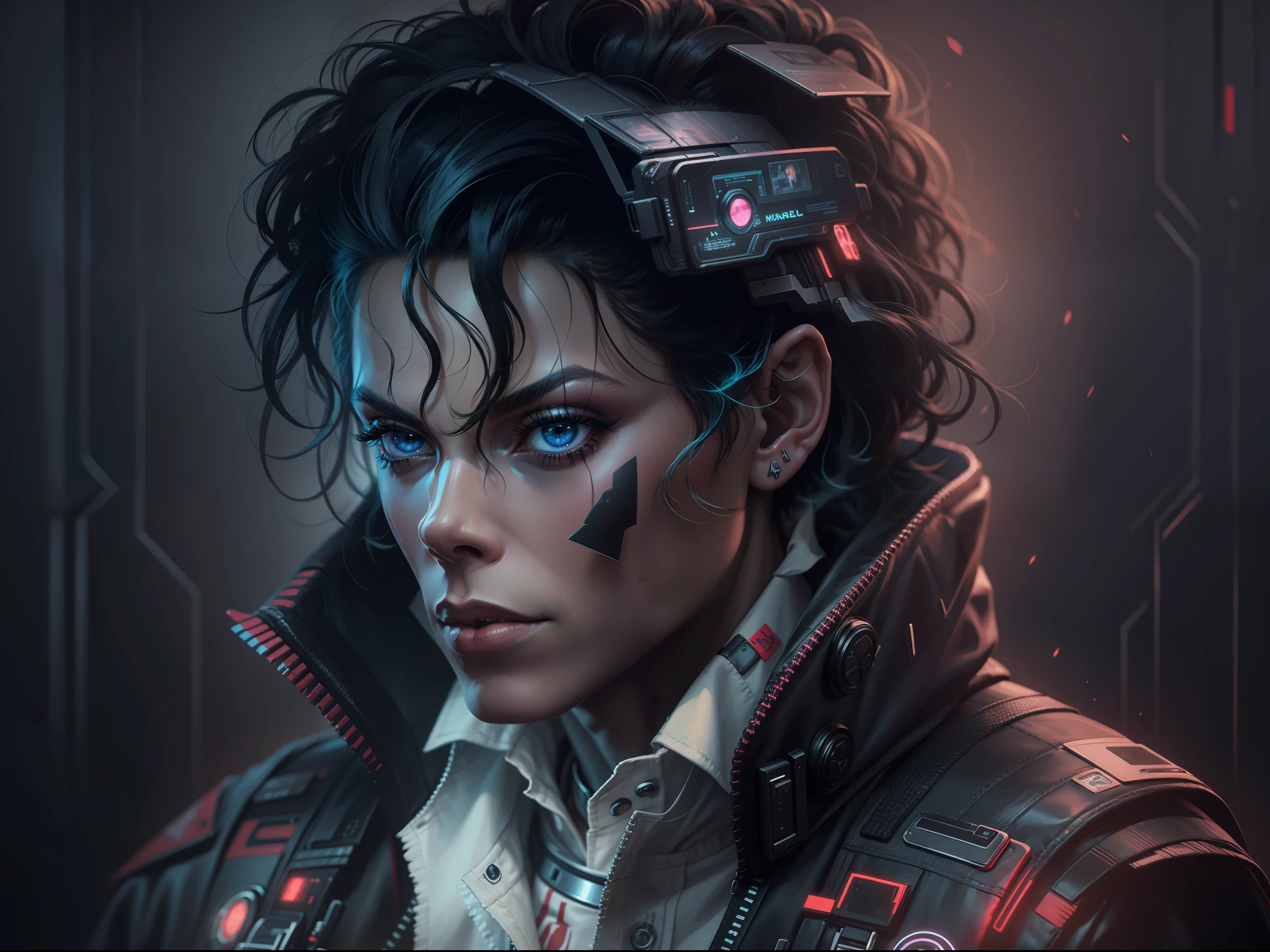 Michael Jackson, Estilo cyberpunk, portrait photography, ultra realista