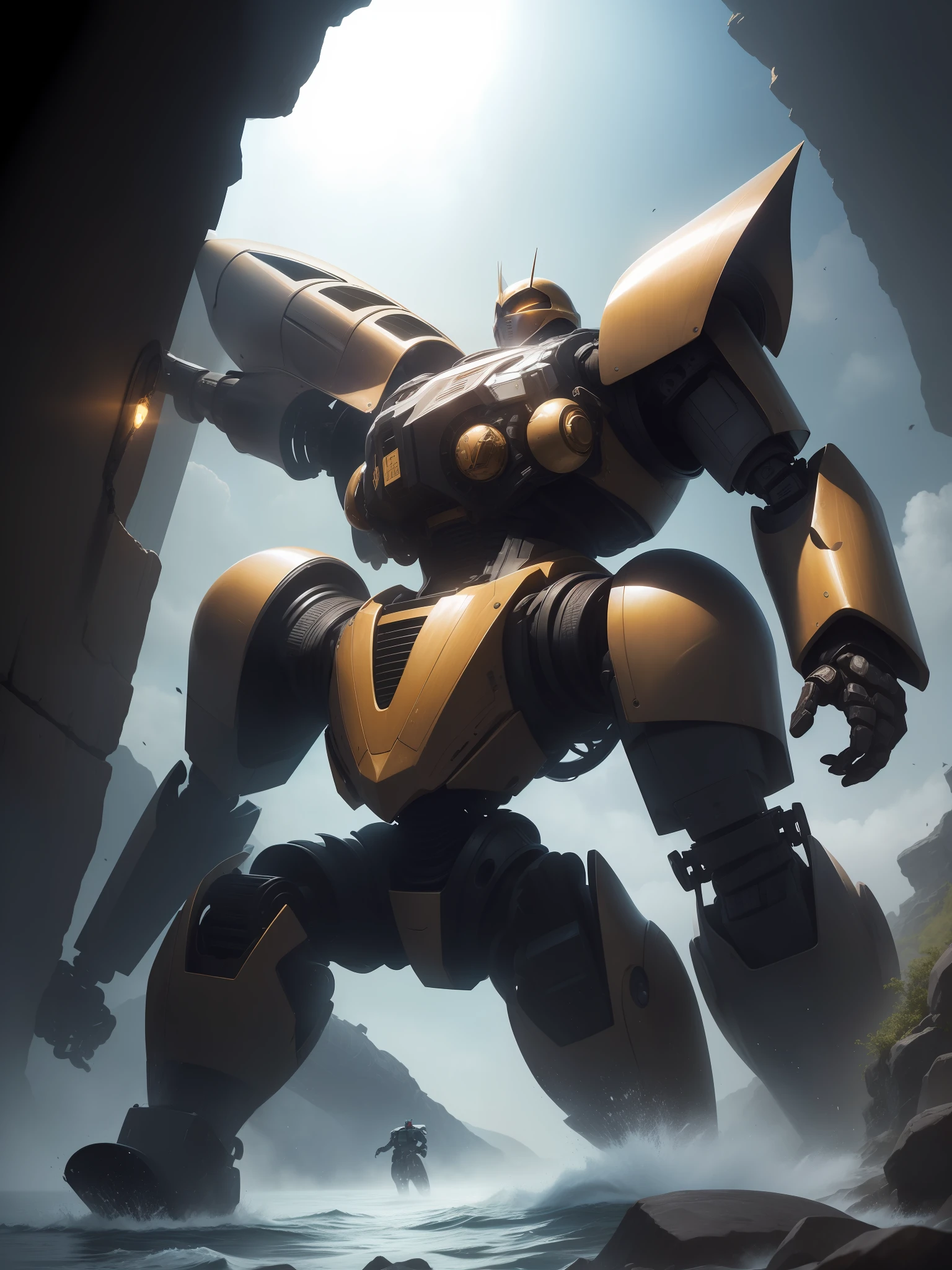 (((Toguro))),Zhongfenghua, (Foto RAW, melhor qualidade), (realista, realista: 1.3), extremamente delicado e belo, Awesome, finamente detalhe, obra-prima, ultra-detalhado, alto, best illustration, melhor sombra, intrincado, profundidade de campo, (lighting dramatic: 1.4), (de cima: 1.2), foco nítido, volumetric mist, 8k UHD, DSLR, de alta qualidade, (grain of film: 1.4), Fujifilm XT3, corpo inteiro, uma bela mulher jovem vestindo casaco de trincheira preto,  half human half robot face, ((1 robot,1 robot,Mechanical Coast,Mechanical column))| Monotonous metallic color, metal has no color, colorless robot, robot girl, metal mixing, menina ciborgue)), olhando para o espectador, frente voltada, Postura de luta
(cabo: 1.2), (transmission tube: 1.2), (machine eye: 1.3), ((connection of the mechanical part)), ((both arms)|( complex mechanical component: 1.2~1.6)), ((costalis)|( robot joints: 1.2~1.6), , Streamlinerai mecha, (sabre de luz), Terra, leitoso_caminho, estrelado, water, ((armadura)), water, then, Toguro100, in action