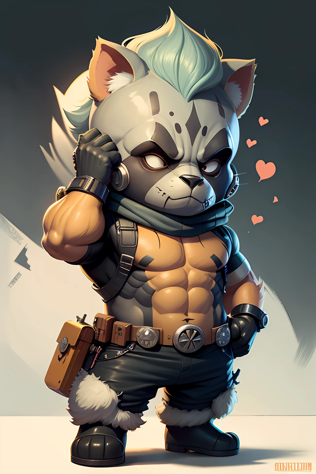 c4tt4stic, deadpool, urso, corpo inteiro, detalhes intrincados