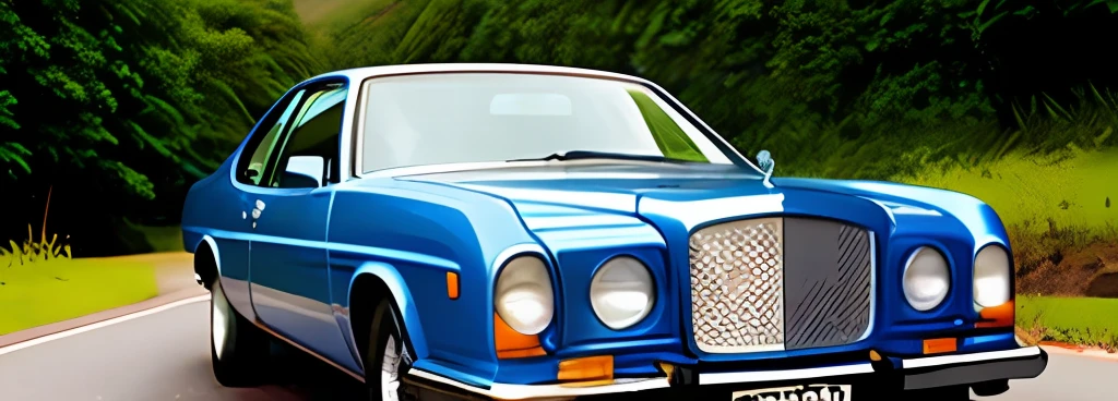Alahedo blue car parked on the side of the road, bentley, 1980 cars, 2070s, hali々and classic look, full view of a car, 1980, 1 9 8 0, 240p, classic car, 1981, 1 9 8 1, classic car, a picture」