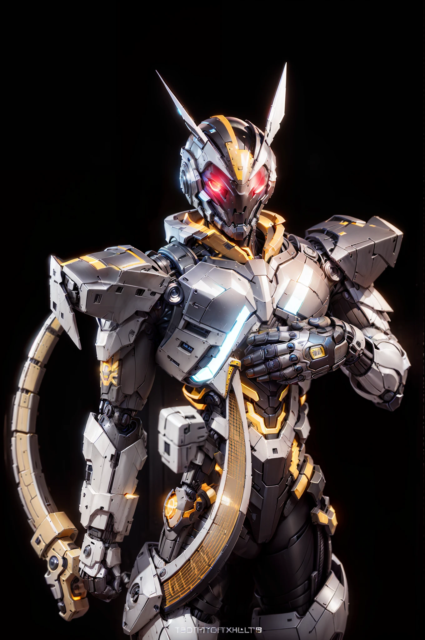 Realiy,photorealestic,Machinary,mechs,Technologie,musculous,glowing light eyes,Burly body,style of photography,Real scenery(Metallic texture 1.8)(Excess detail 2)(High resolution1.6)(4K clarity1.9)(Metal reflection 1.5),Weapon in hand