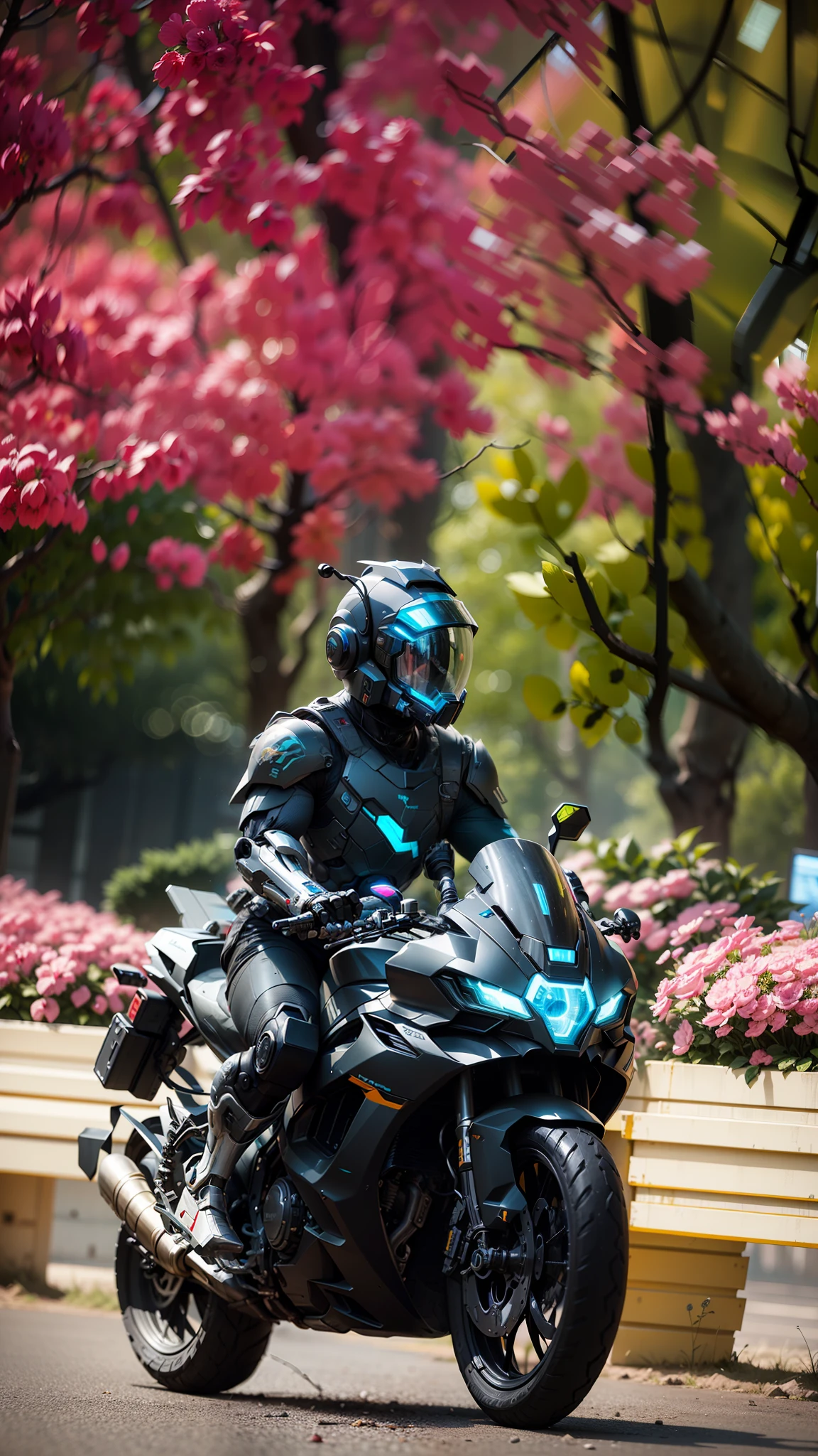 Handsome full body mecha of cyber-dude warrior, high-tech black high-tech helmet, Nousr, biomechanics, MSHN robot man, high-tech helmet, surreal, steel, complex design, crazy details, fine details, extremely clear lines, cinematic lighting, photo realisticity, detailed masterpiece
