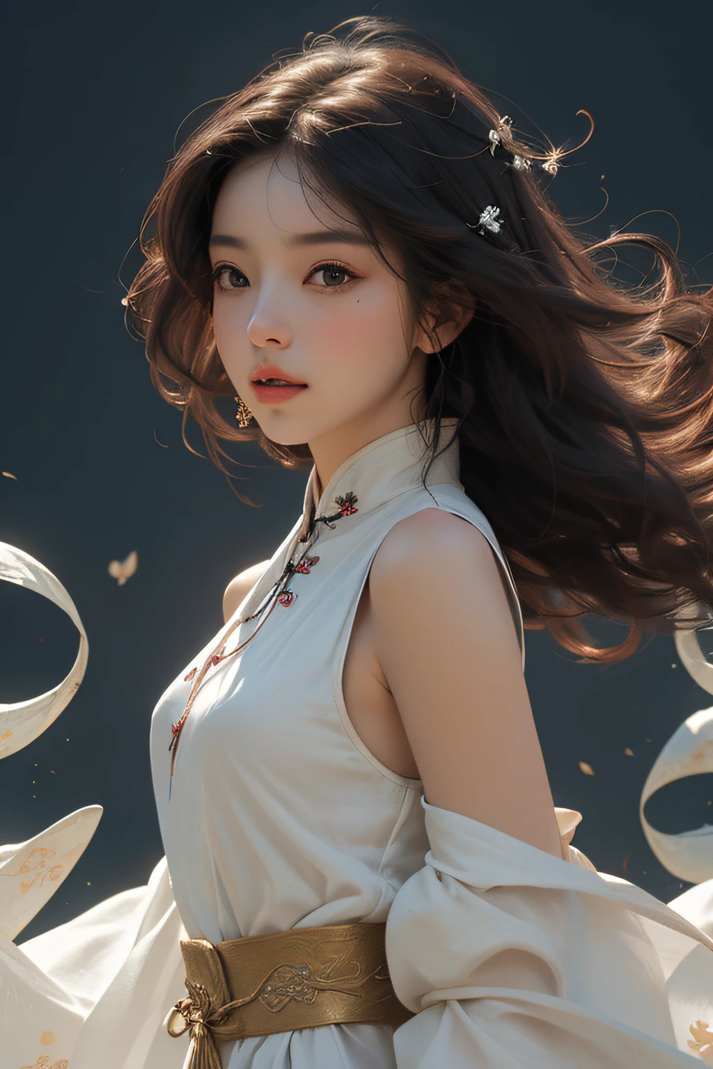 zhongfenghua, 1boys, 独奏, Hanfu, ancient_chinese_architecture, flower field, blossoms, (White smoke:1.3) (realisticlying:1.4), Zen entanglement, datura, entangled, offcial art, Unity 8k壁纸, ultra - detailed, Beautiful and beautiful, tmasterpiece, best qualtiy, (dynamic angle:1.4), Glowing skin, (Floating colorful flashes:1)The most beautiful form of chaos,ellegance,Fauvistdesign,vivd colour,Romantic depth of field exotic_dance