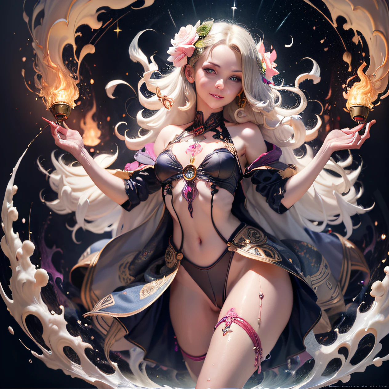 face by tom bagshaw art station,open legs, view of pubic hair,Goddess maiden, gorgeous, splashing, flame, flowing pen and ink,full female body, beautiful caucasian girl close-up, body in dynamic movement, oil, digital art, splash, full body, Ray-traced sunset rendering, shimmery water, light rays, billowing clouds, light reflections, vibrant colors, detailed, glitch art, water, 8k, oil painting, art by Sakimichan, Daniel Gerhartz, mixed digital painting technique, digital painting, super smooth , fluid, 3d fractals, light particles, spirit ink, smooth, shimmery, dreamy glow, 16k, sf, complex art masterpiece, sinister, matte movie poster, golden ratio, cgsociety trend, intricate, epic, artstation trend, highly detailed, vibrant, production cinematic character renderings by artgerm, H.R. Giger and Beksinsky Ultra Quality Model, cloudy night sky storm, sunset red clouds storm cloudy, rough sea, psychedelic waves, skin and clothes wet with water, drops of water, floating bubbles, magical lights, fantasy, filigree, cloudy night sky storm, sunset red clouds storm cloudy, rough sea, psychedelic waves, splash,Sakimichan style art, oriental mandala tattoo, fractal background, silver and gold and bronze spirit, natural skin moistened with water, slight smile, view from below, perfect golden eyes, long shiny golden white hair,, floating antique clock, lamp ancient, splash,seductive pose, visible pubic hair, breasts visible,full body, black hair, Transparent clothing, slight smile,, open legs, view of pubic hair, 1 sexy girl in transparent forest clothes,exposed breasts, open transparent t-shirt,mandala and flower tattoos, La mejor calidad, view from below, small breasts in sight, Jean-Baptiste Monge style, bright, beautiful , splash, Glittering , cute and adorable, filigree, , rim lighting, lights, extremely , magic, surreal, fantasy, digital art, , wlop, artgerm and james jean,floating antique clock, lamp ancient, splash,floating antique clock,