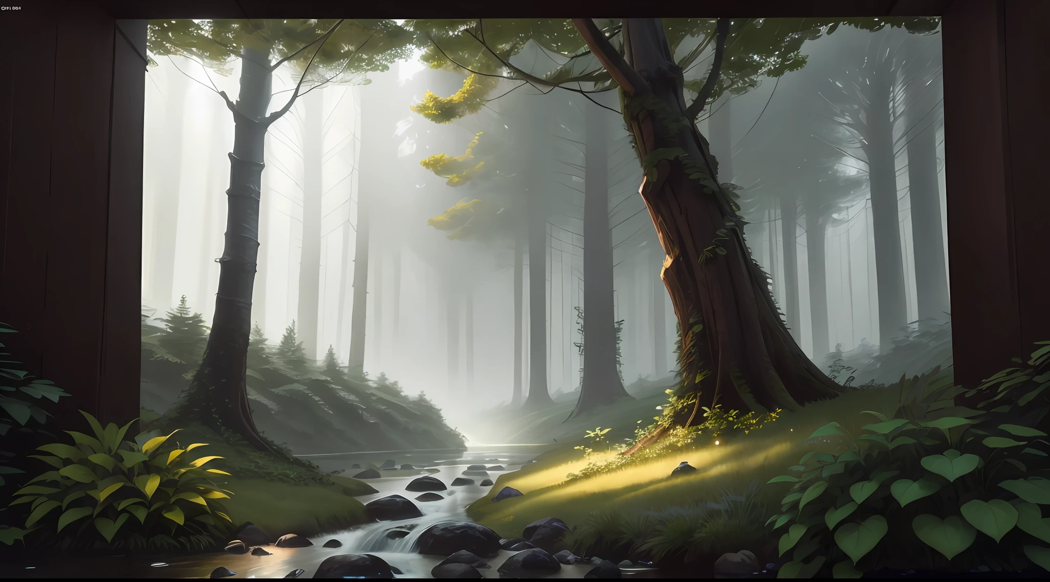 jardim, Balms, Uma floresta densa no meio de um aguaceiro noturno pesado, vagalumes, with raindrops falling from the trees and thunder rumbling in the distance, obra-prima, melhor qualidade, alta qualidade, unidade de CG extremamente detalhada 8k papel de parede, oil-painting, fotografia premiada, Bokeh, Profundidade de campo, HDR, flor, chromatic aberration, fotorrealista, extremamente detalhado, trending on ArtStation, trend at CGSociety, intrincado, alto detalhe, dramatic, arte no meio da jornada, (volumeric lighting: 1,2)