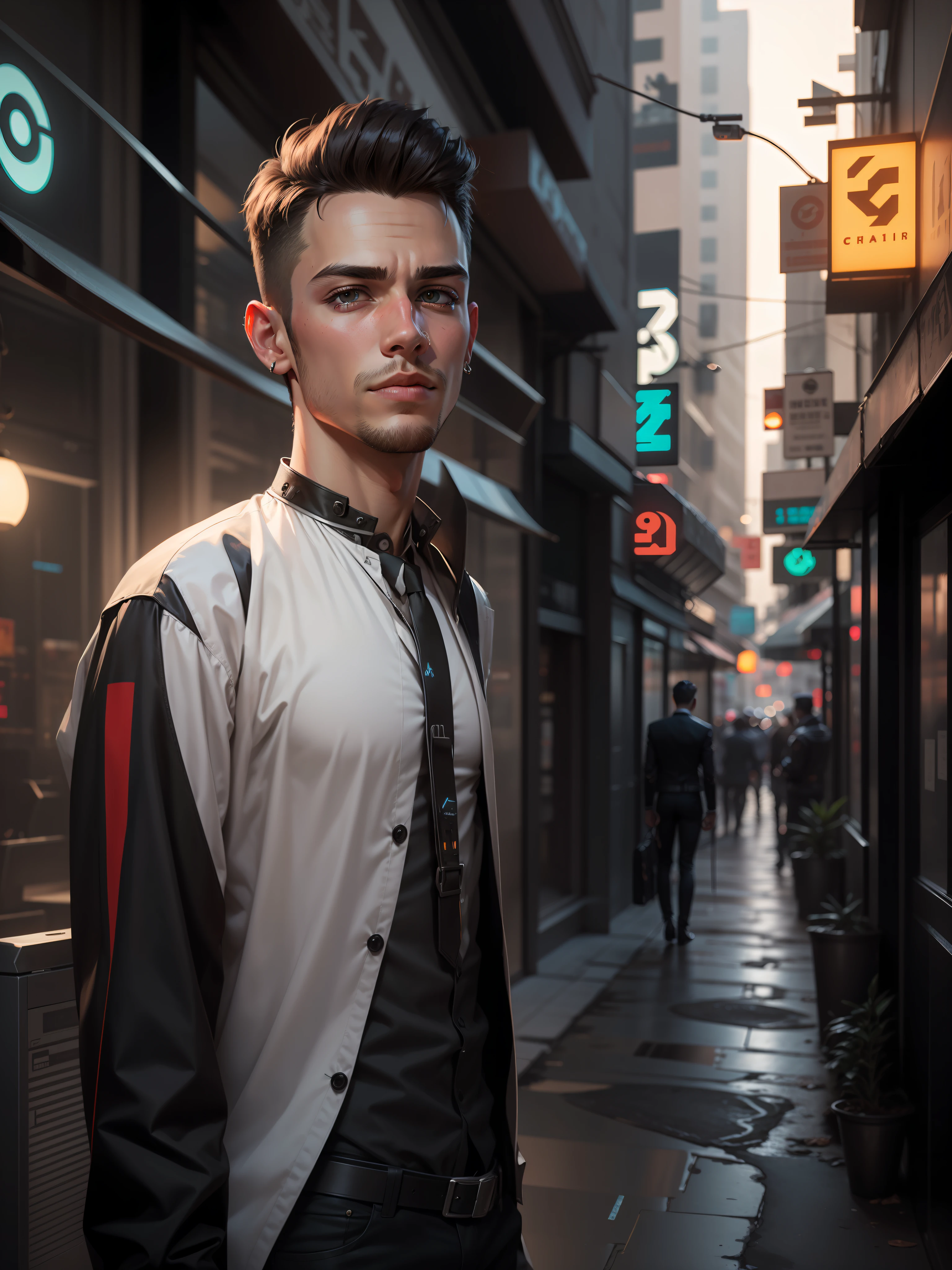 Change background cyberpunk handsome boy.realistic face.8k.ultra realistic