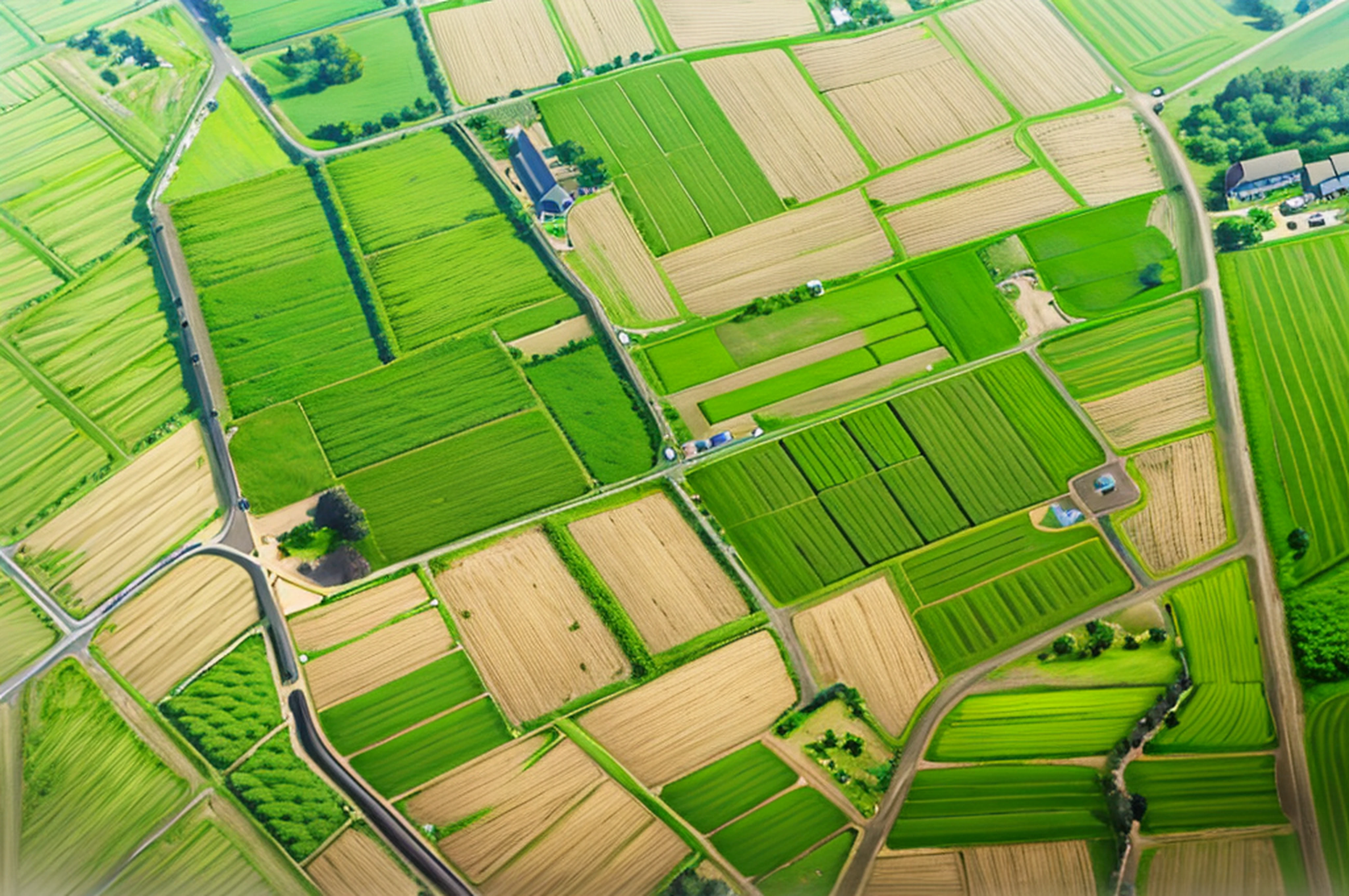Aerial view of farmland with many crops, Green Field Patch, Farmland, Seen from directly above, lush farmland, Aerial, fields, green fields, Green field in the background, Lush green fields, countryside in japan, mid air shot, Nature of detail fields, Seen from above, Farmland, Captured from above, Aerial view of the ancient land