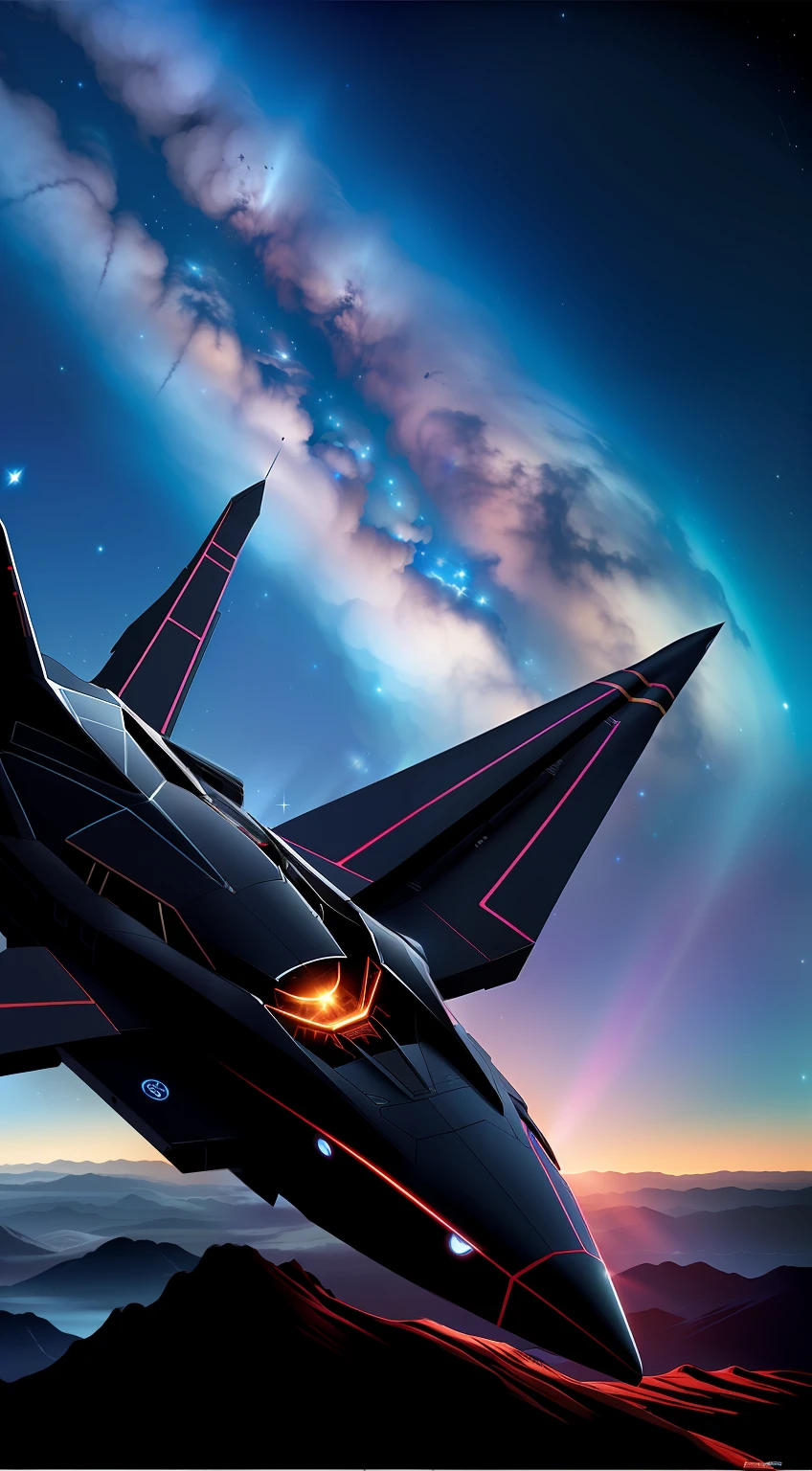 ((4K,tmasterpiece,Best picture quality)),A huge spaceship,starrysky,sci-fy。