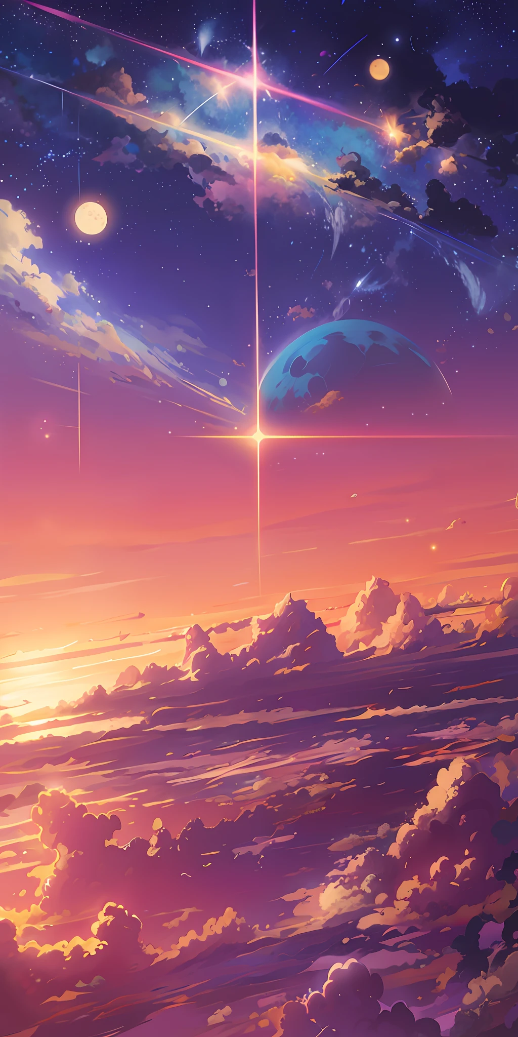 anime anime wallpapers with a view of the sky and stars, cosmic skies. by makoto shinkai, anime art wallpaper 4 k, anime art wallpaper 4k, anime art wallpaper 8 k, anime sky, amazing wallpaper, anime wallpaper 4 k, anime wallpaper 4k, 4k anime wallpaper, makoto shinkai cyril rolando, anime background art