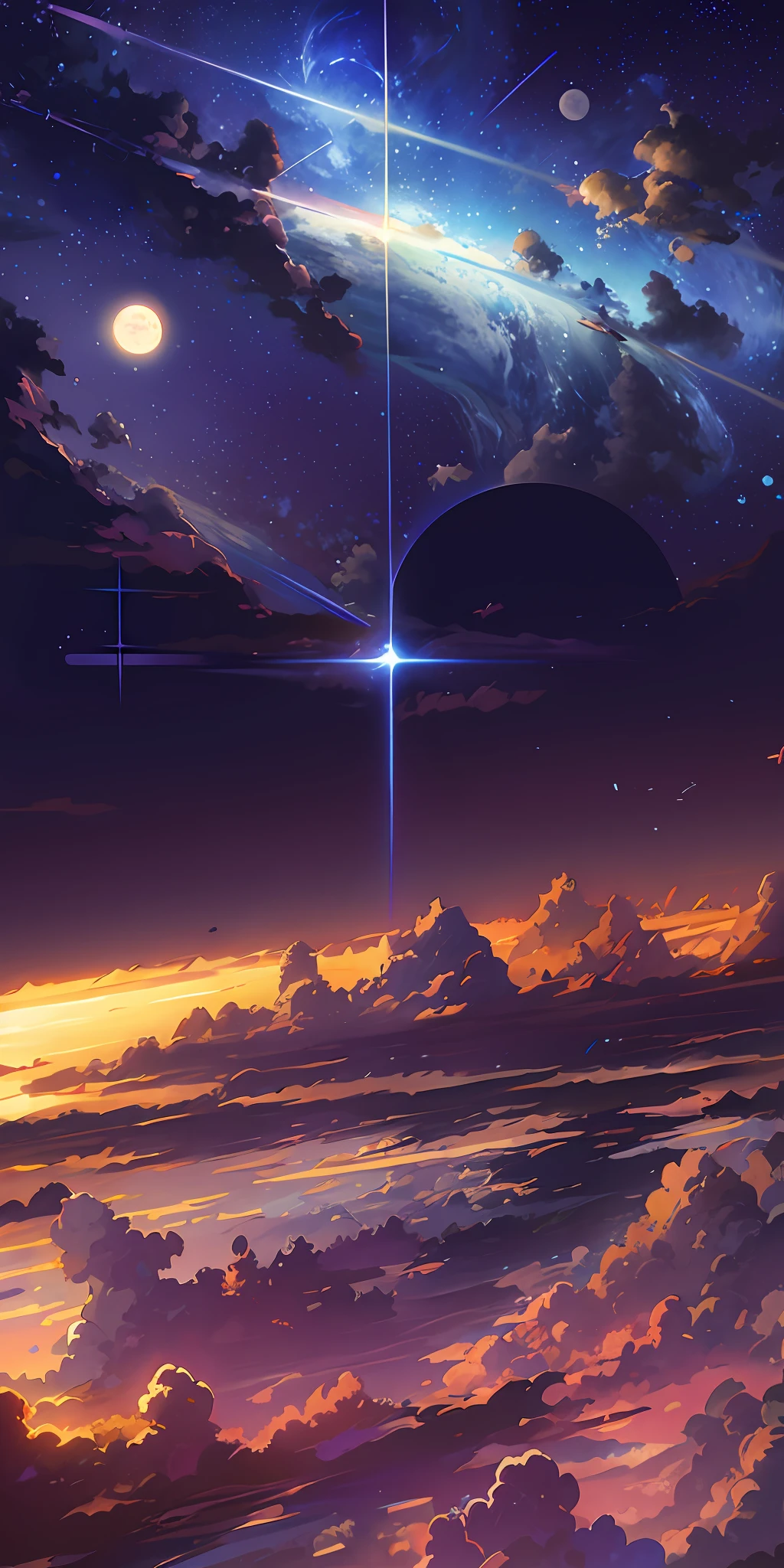anime anime wallpapers with a view of the sky and stars, cosmic skies. by makoto shinkai, anime art wallpaper 4 k, anime art wallpaper 4k, anime art wallpaper 8 k, anime sky, amazing wallpaper, anime wallpaper 4 k, anime wallpaper 4k, 4k anime wallpaper, makoto shinkai cyril rolando, anime background art