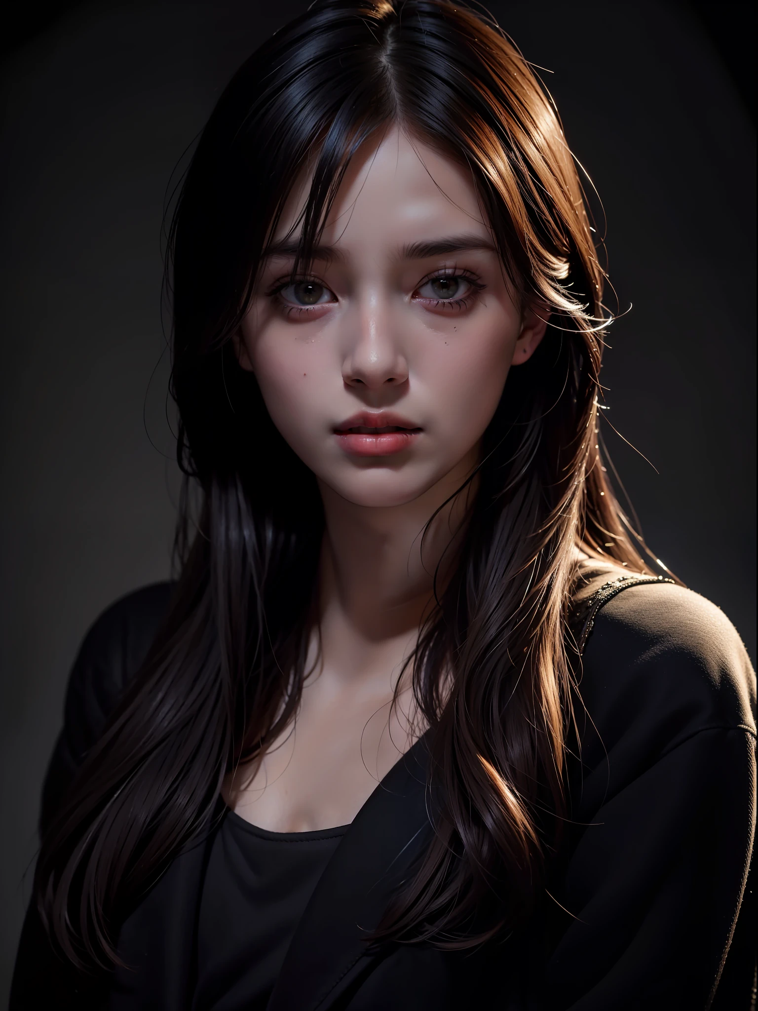 Best quality, masterpiece, ultra high res, (photorealistic:1.4), raw photo, 1girl, in the dark, deep shadow, low key, cold light