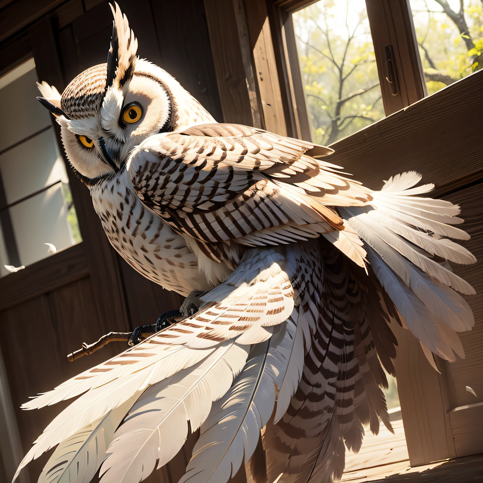 owls、Feathers are injured --auto