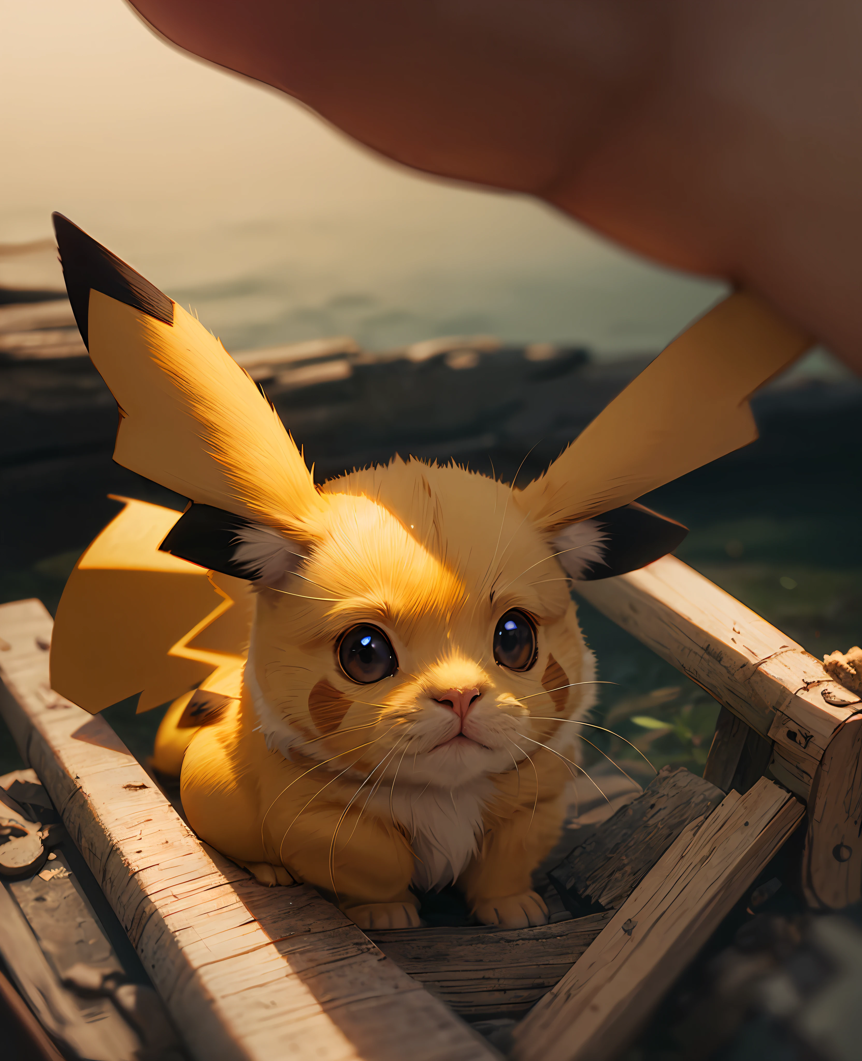 Masterpiece portrait of a Real life Pikachu , hyperreal, nature, depth of field, unsplash, to8contrast style.