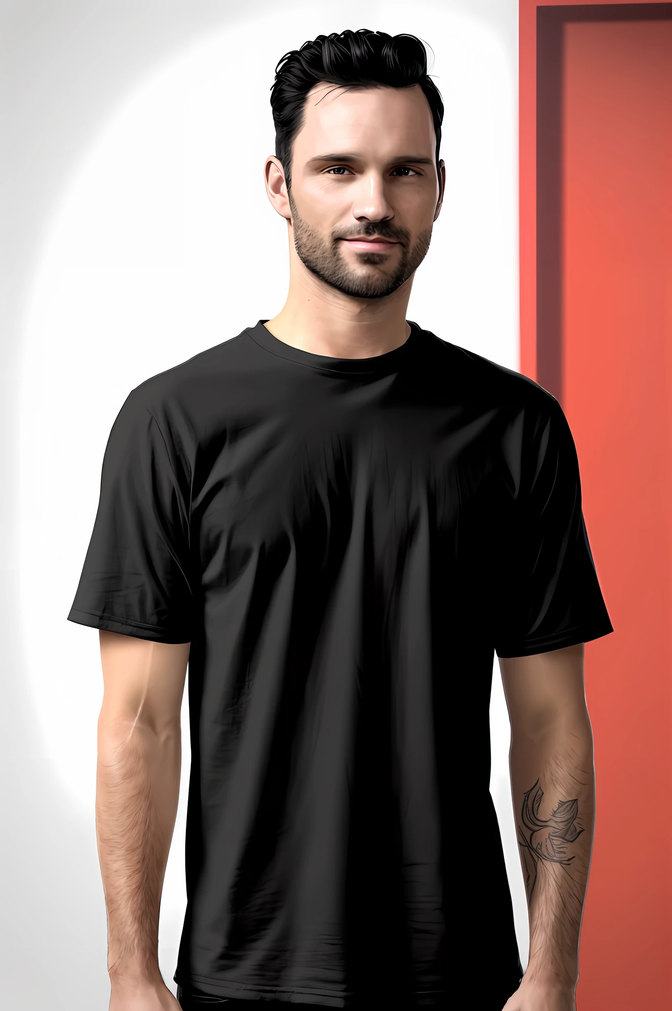 a man combed back black hair, blusa lisa branca, parte superior do corpo, fechar para cima, ...RAW, 8k, UHD, rosto altamente detalhado, candid, amante, [sorrindo], blusa branca