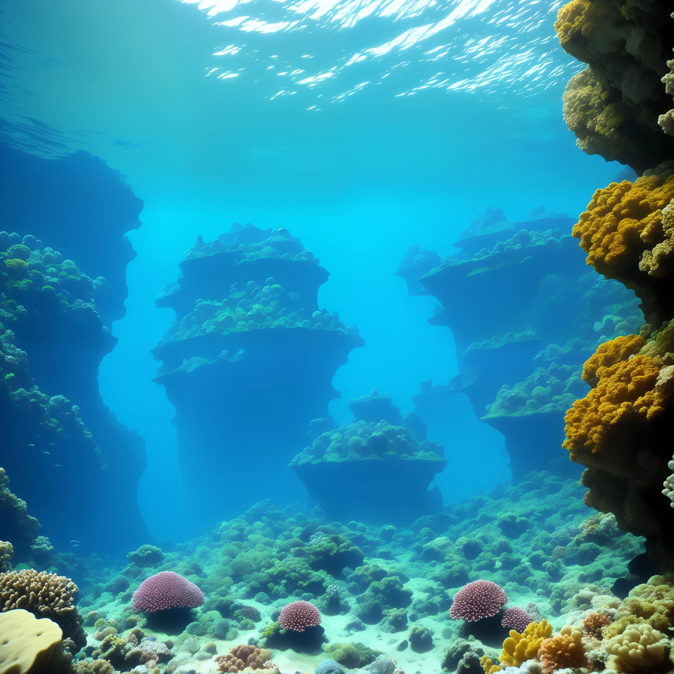 Beautiful tropical seabed，Look up