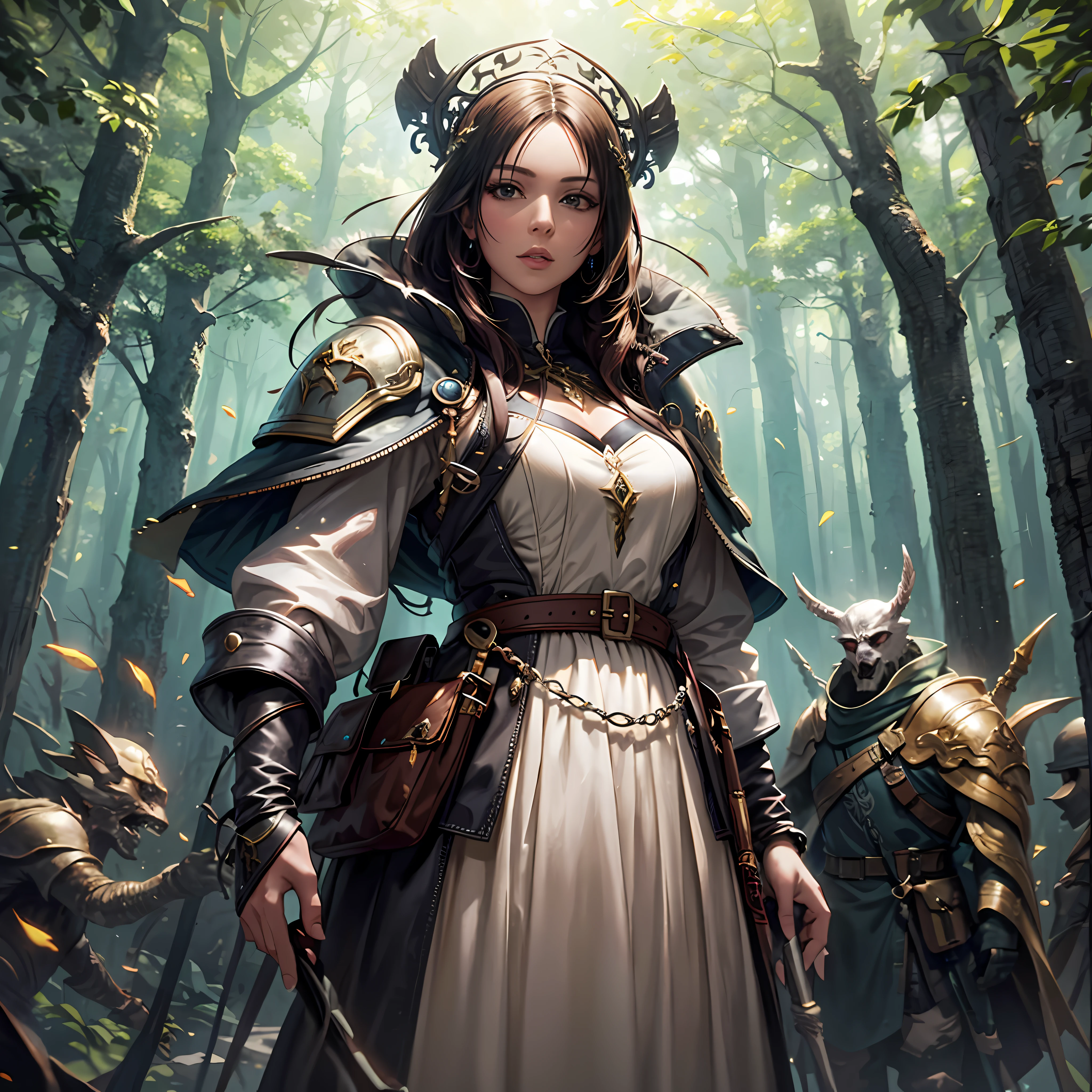 Mulher em um vestido branco segurando uma espada em uma floresta, Epic fantasy art style, 2. 5 d cgi anime fantasia arte, Epic Fantasy Digital Art Style, epic exquisite character art, epic fantasy art portrait, epic fantasy HD art style, retrato de arte conceito de fantasia, estilo de arte de fantasia, epic fantasy art, forest hunter lady, arte de fantasia detalhada