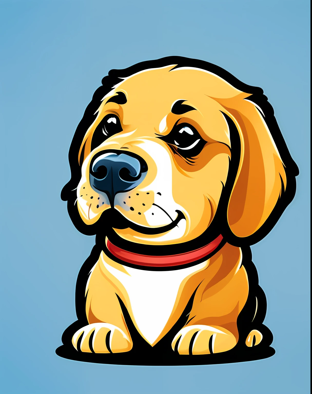 Vector-art of a (Labrador Retriever: 1.3), loyal, happy, intelligent, lively, devoted, expressive, energetic, playful, quick, strongwilled, good-natured, running on a beach, white background.