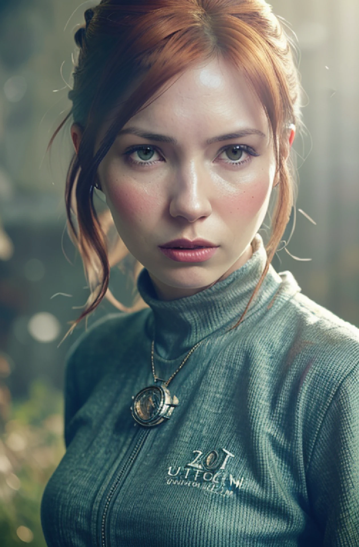 ultra highly detailed 1200k An image of a humble and happy 20 year old woman in tattered work clothes and a blotchy face and tousled hair (karen gillan), hyper realistic fantasy photography is all the rage on artstation, clear focus, studio photography, WLOP and Silver Ai Art, stunning masterpiece, fantasy art, fantasy visual key, fantasy photography, sunbeams, cinematic lighting, beautiful, 101K ultra detailed resolution, 3D shading, Unreal Engine 5, sf, trending on artstation, focus sharp, studio shot, intricate detail, highly detailed, by greg rutkowski