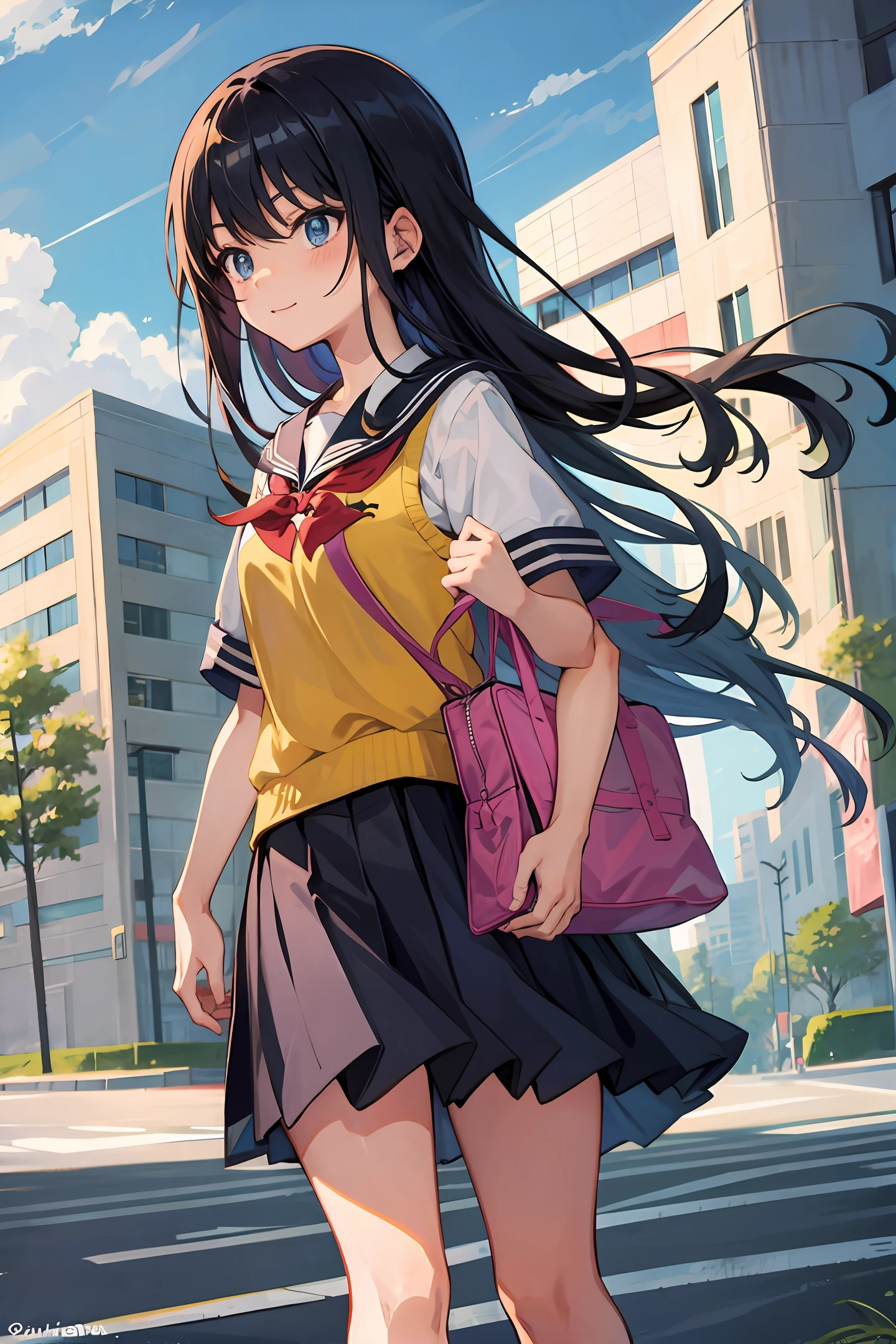 Cute anime schoolgirl